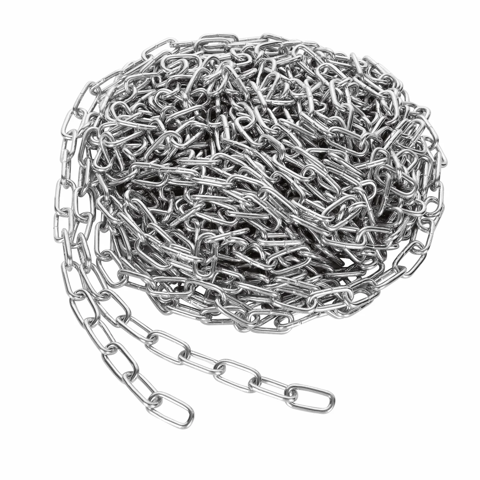 JMIATRY Catena in acciaio inox 304, lunghezza 15 m, maglie resistenti da 3 mm, porte del garage, catena a battente e serratura di sicurezza per biciclette