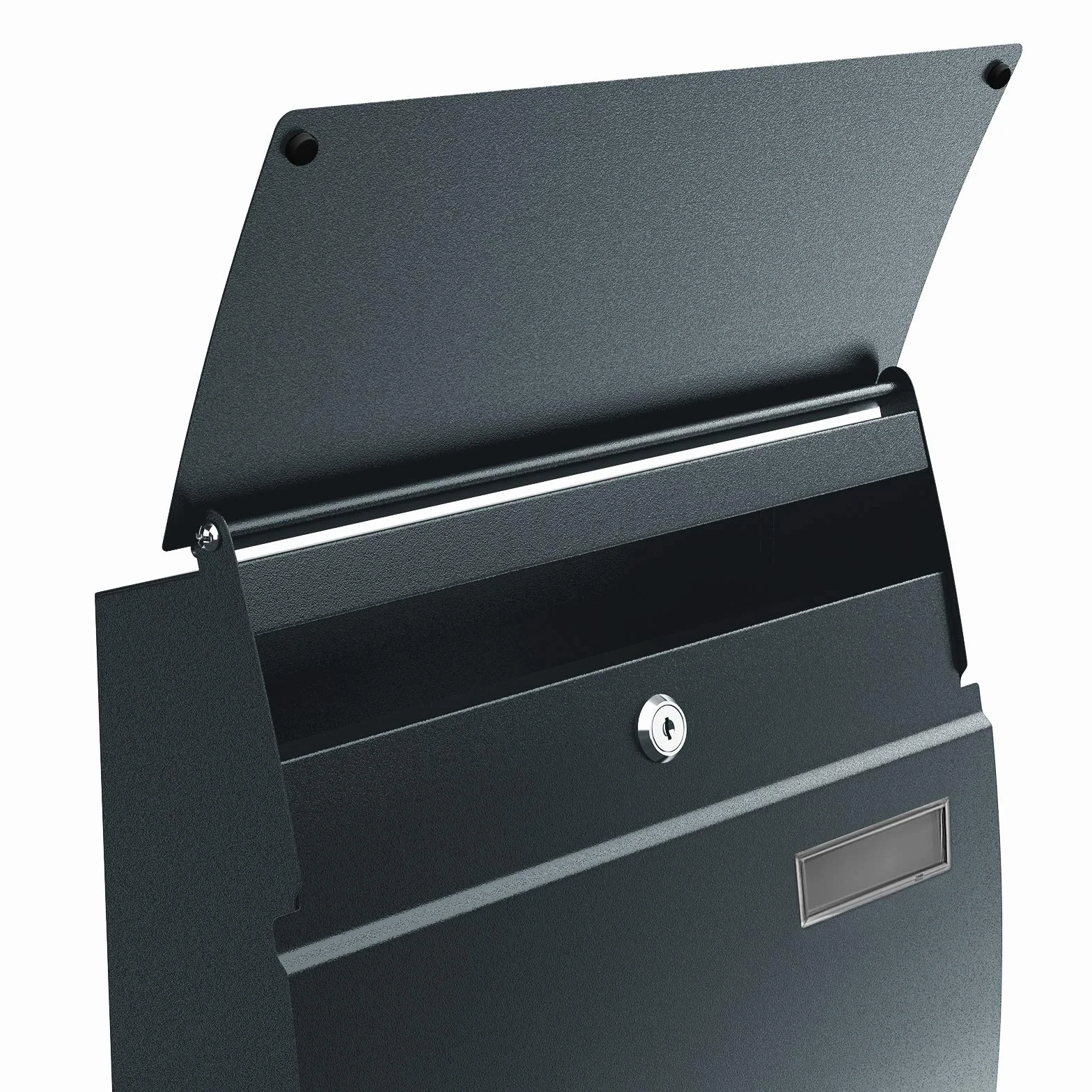 SONGMICS Cassetta postale da parete grigio antracite con finestre slot per nome 2 chiavi GMB030G02