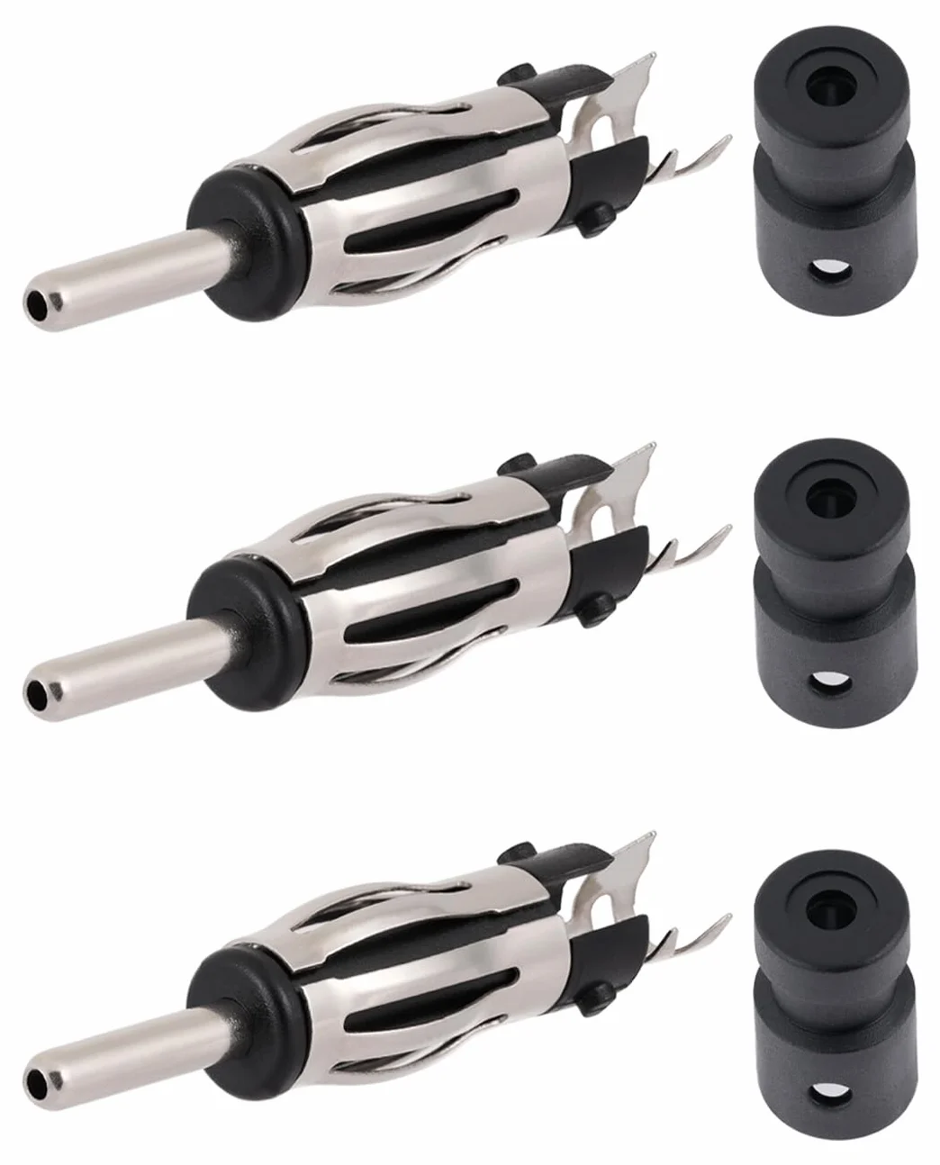 Vecys 3 Pezzi Connettore DIN Autoradio Maschio FM AM Antenna Universale per Auto Spina DIN Connettore in Rame per Cavo Coassiale di Estensione RG174