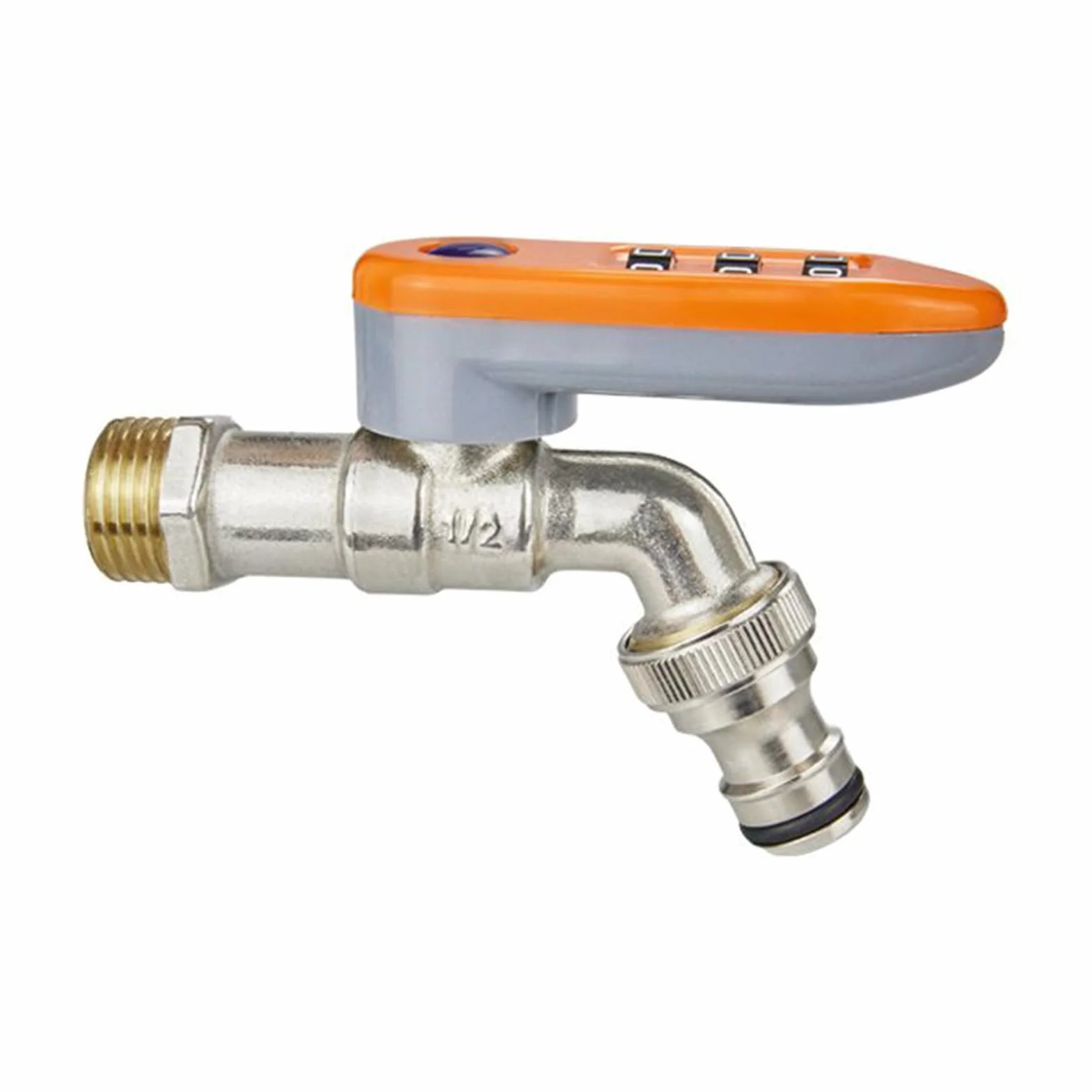 Bavaglino per tubo da esterno con chiusura a combinazione, meccanismo di controllo del flusso del giardino