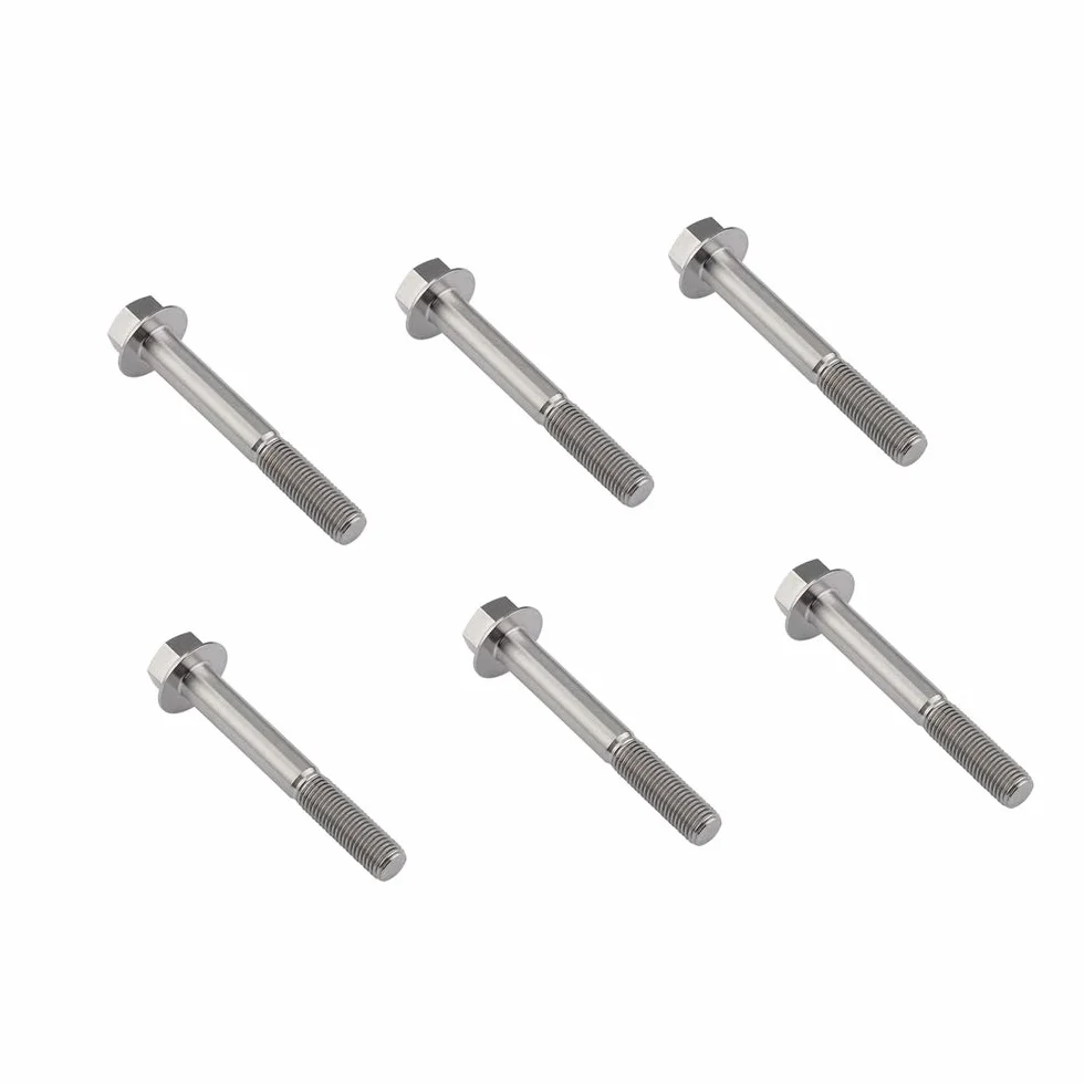 Bullone in titanio DIN6921 M10 x 30-100 mm, vite a testa esagonale passo 1,25 mm, confezione da 6