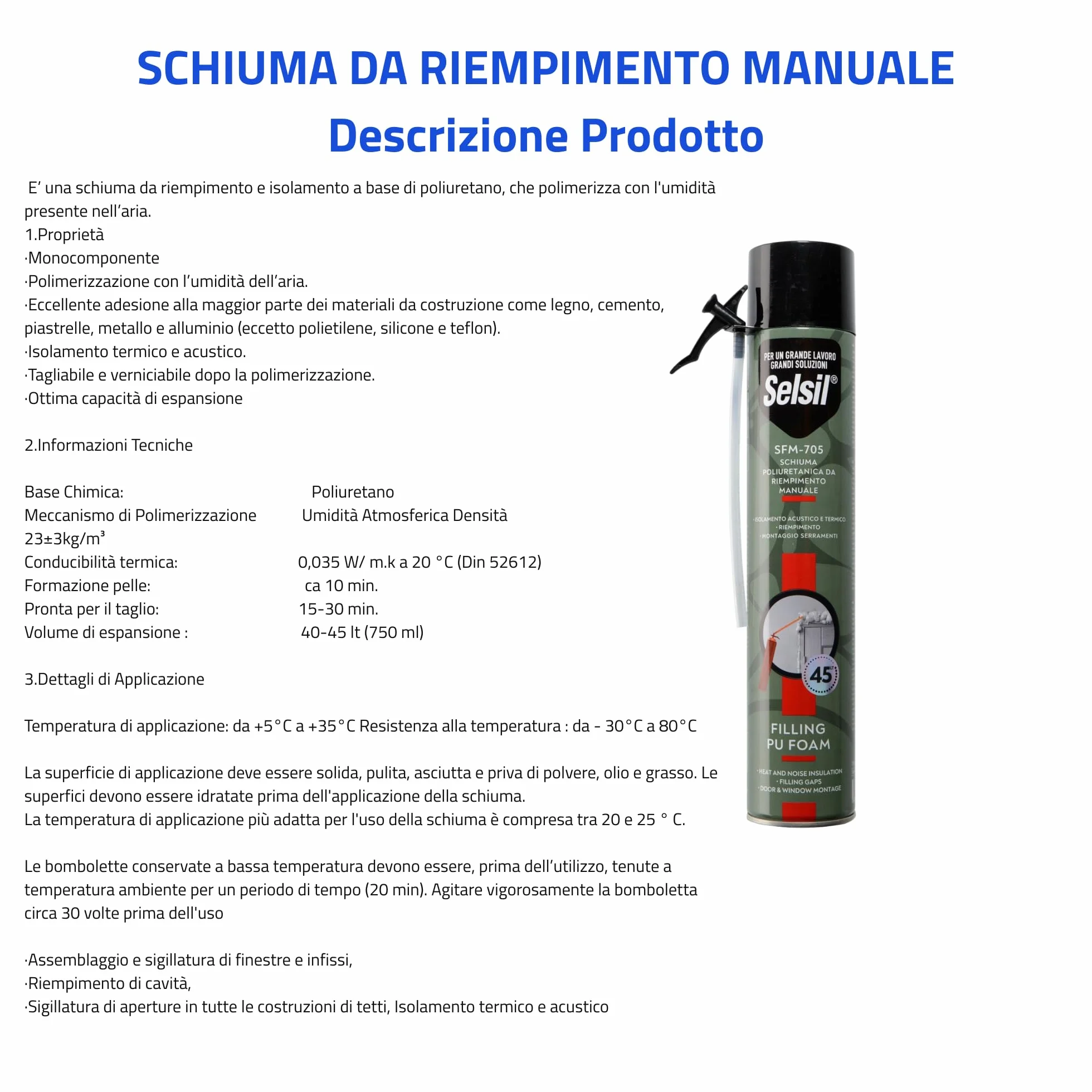 AERREGI Schiuma Poliuretanica Manuale 12 Pezzi Alta Espansione Isolante Termico Acustico
