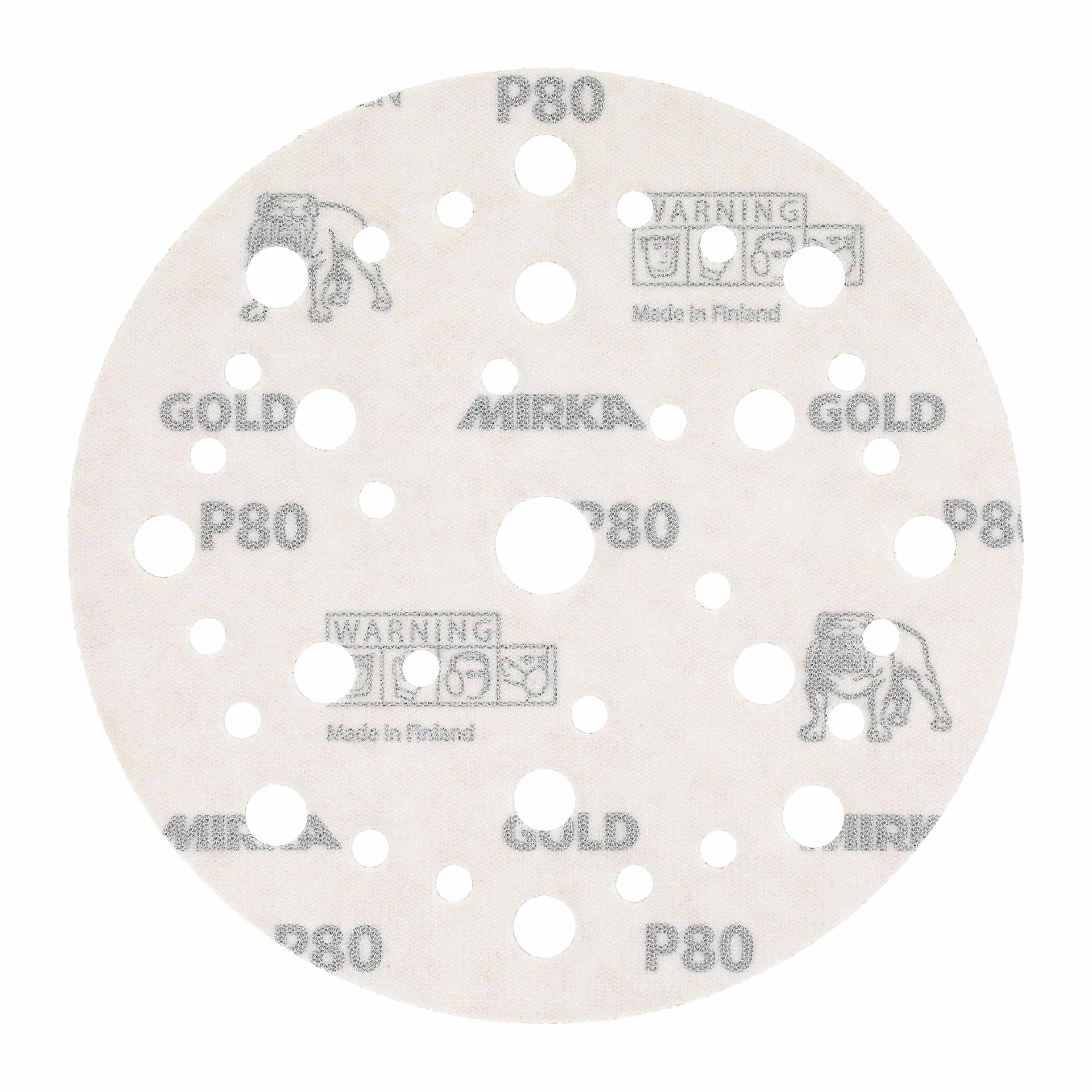 Mirka Gold Carta abrasiva universale Ø 150 mm a strappo 37 fori grana P80 100 pezzi