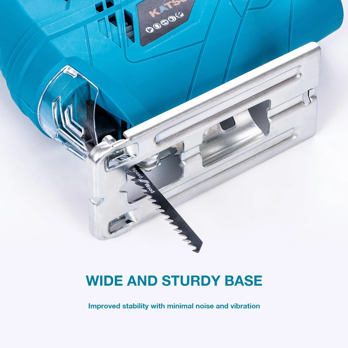Seghetto Alternativo, KATSU 400W Seghetto Elettrico con 5 Lame, 0~3000 RPM, Angolo Regolabile ± 45°, Velocità Variabile, per Taglio di Plastica Legno Acciaio (Budget)