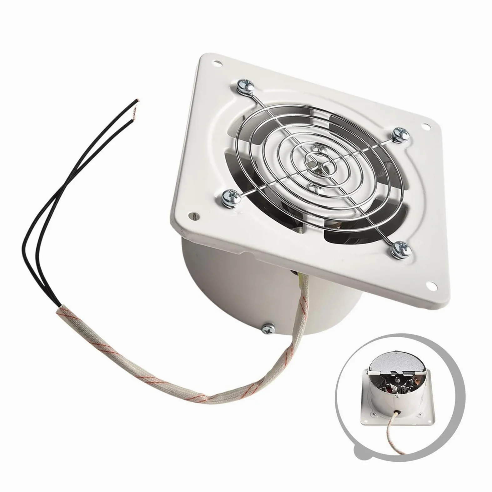Estrattore Aria, Ventilatore da 32 W, la di Scarico da 6 Pollici, Estrazione Aria efficiente, Materiale in Ferro di Alta qualità, Design Leggero, 19 x 13,5 x 15 cm.