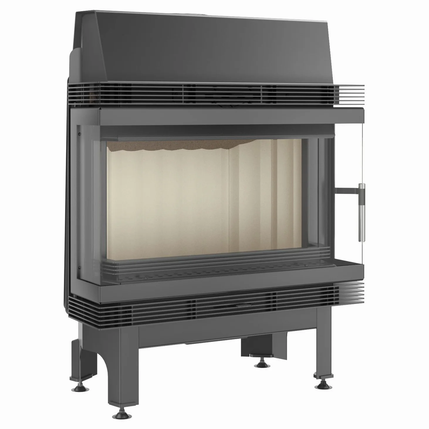 KRATKI Inserto per camino in acciaio a legna BLANKA 11 kW Ø180 bifacciale A | Acciaio nero, efficienza 78%, classe A. Ecodesign, BImSchV 2.; combustione efficiente; basse emissioni; calore uniforme