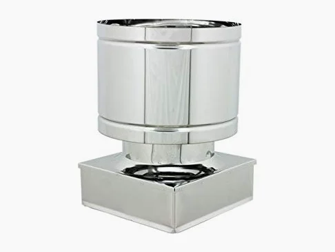 Zeta Fumaiolo a Botte Inox Base Quadra (570x570mm) in Acciaio Inox 304 AISI