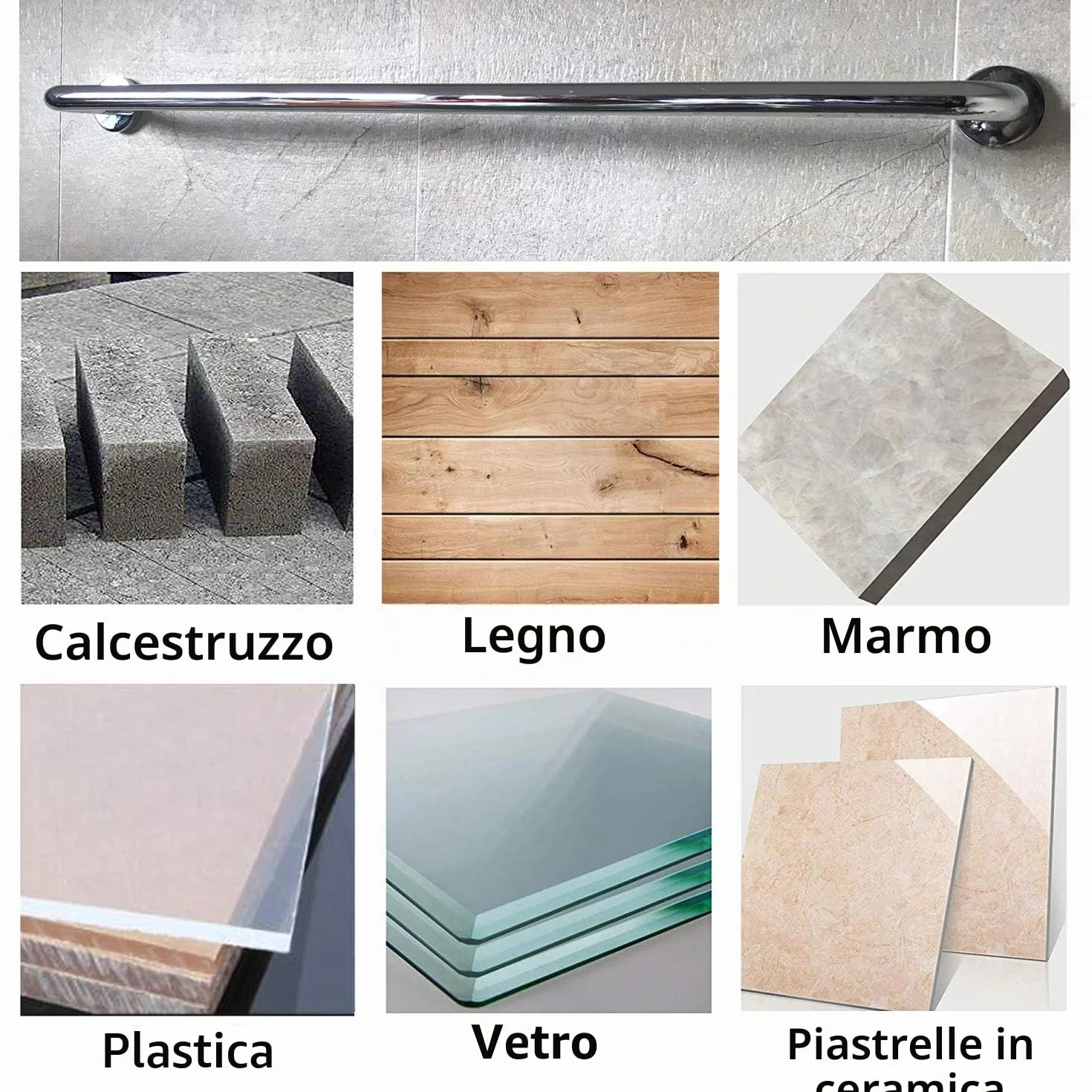 Punte Trapano per Vetro 10 Pezzi 6mm Punta per Piastrelle Gres Porcellanato Ceramica Granito Acciaio Tungsteno