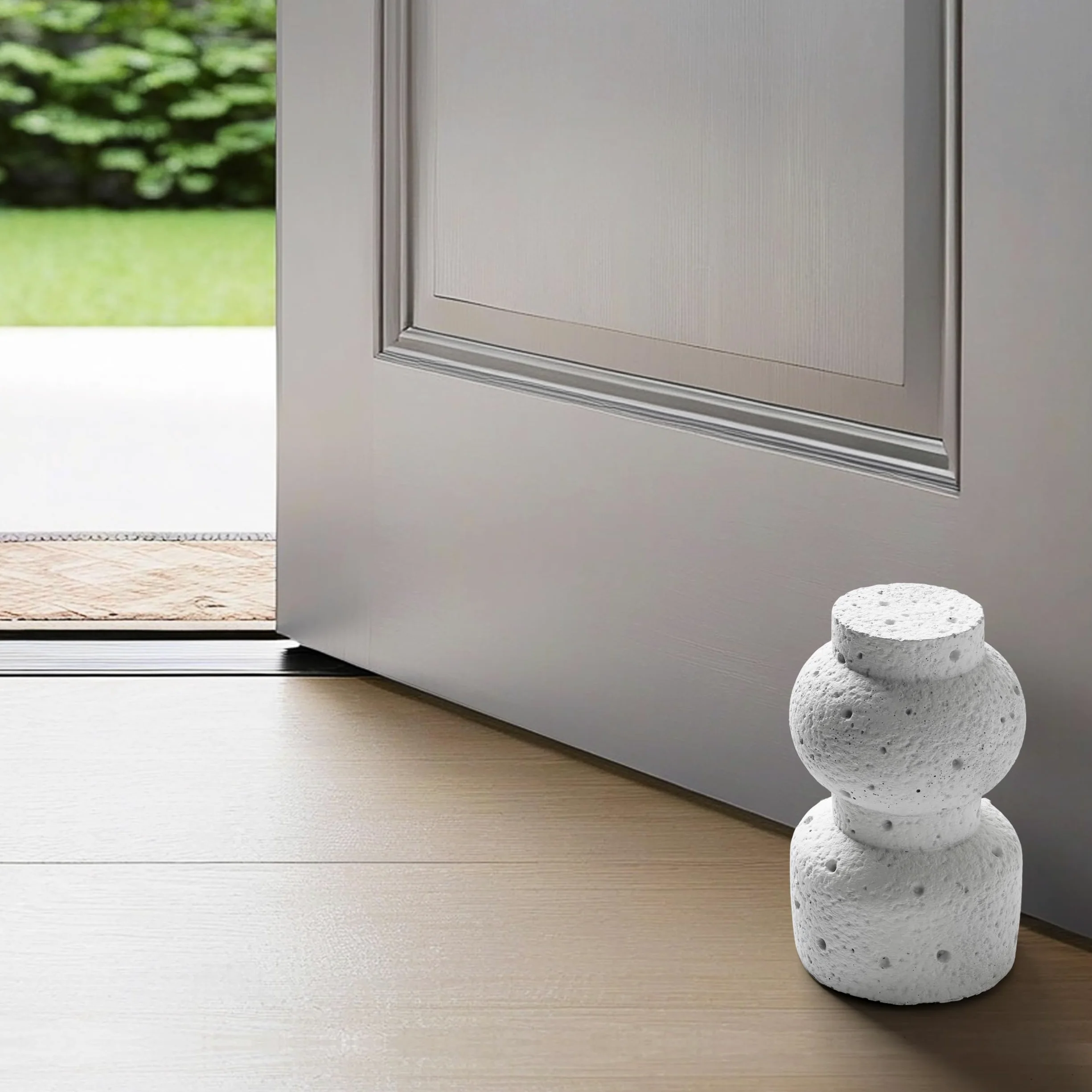 AELS Fermaporta decorativo testurizzato, resistente e senza trapano, design portatile per interni ed esterni, ideale per patio, cortile, giardino, elegante decorazione per la casa moderna di metà