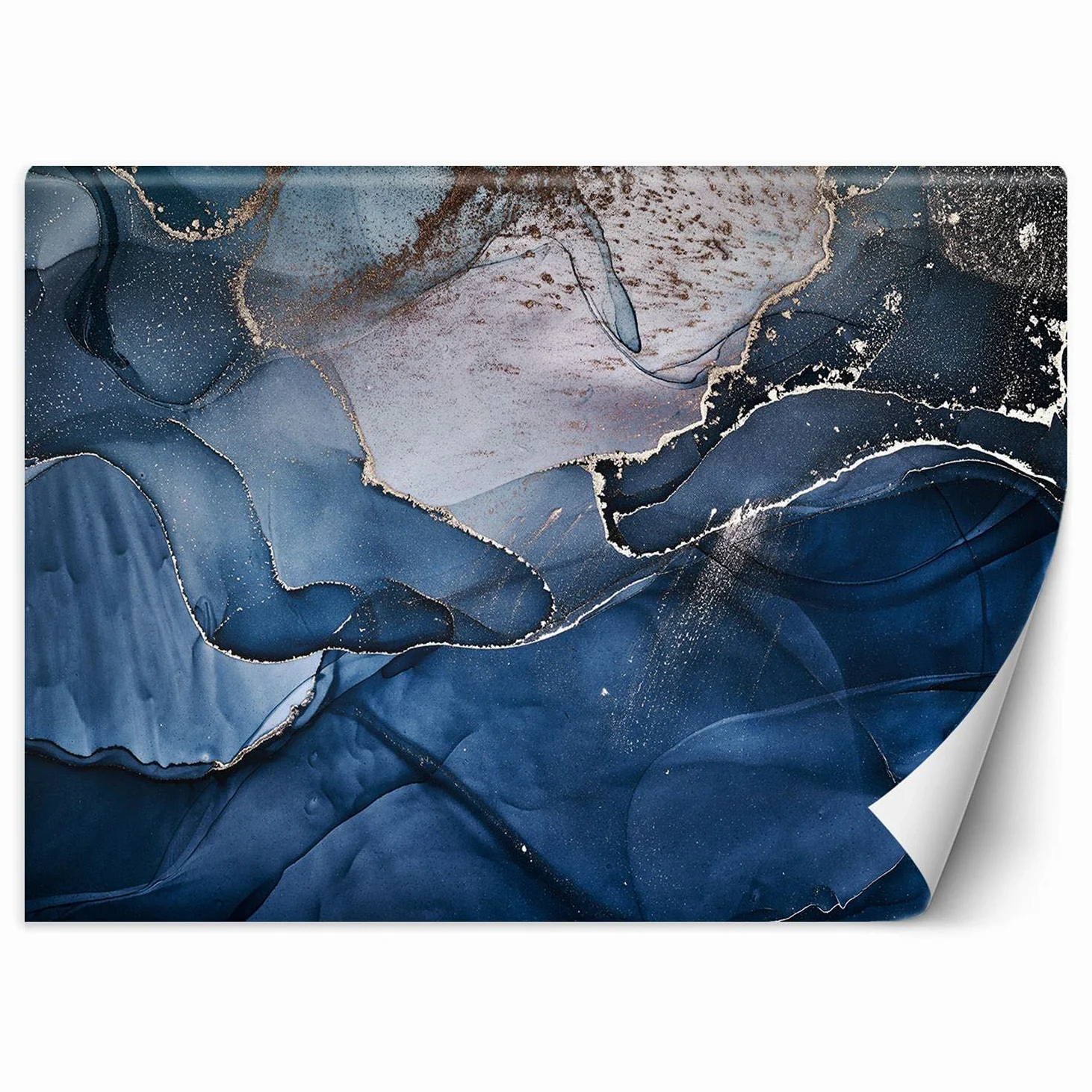 Feeby Carta Da Parati Minerale Sezione Trasversale Marmo 350x245 cm blu Fotomurale Tessuto Non Tessuto Per Casa Ufficio Camera Da Letto Gabinetto Soggiorno Astratto Struttura Pietra
