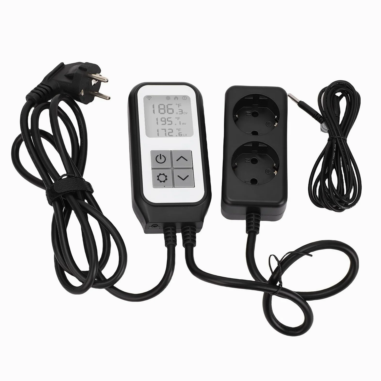 Uscita Termostato Digitale con Telecomando APP e Sonda Impermeabile per Incubazione, Adatta a Condizioni Meteorologiche Estreme (Spina UE 220-250 V)