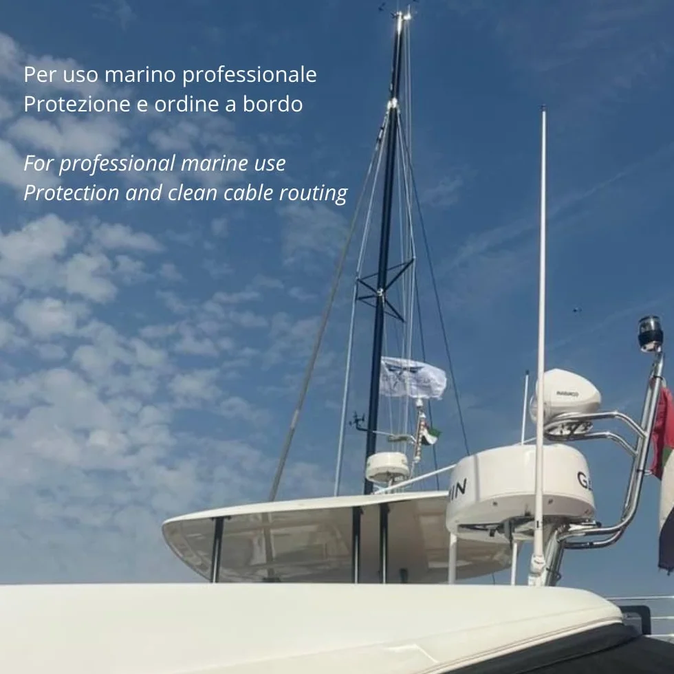 Glomex – Base a Doppio Snodo Glomeasy in Nylon (Bianco), Modello RA135FME – Bloccaggio a Manopola, Passacavo Impermeabile, Filettatura 5/8"x24, Per barche a vela, motore, gommoni, yacht