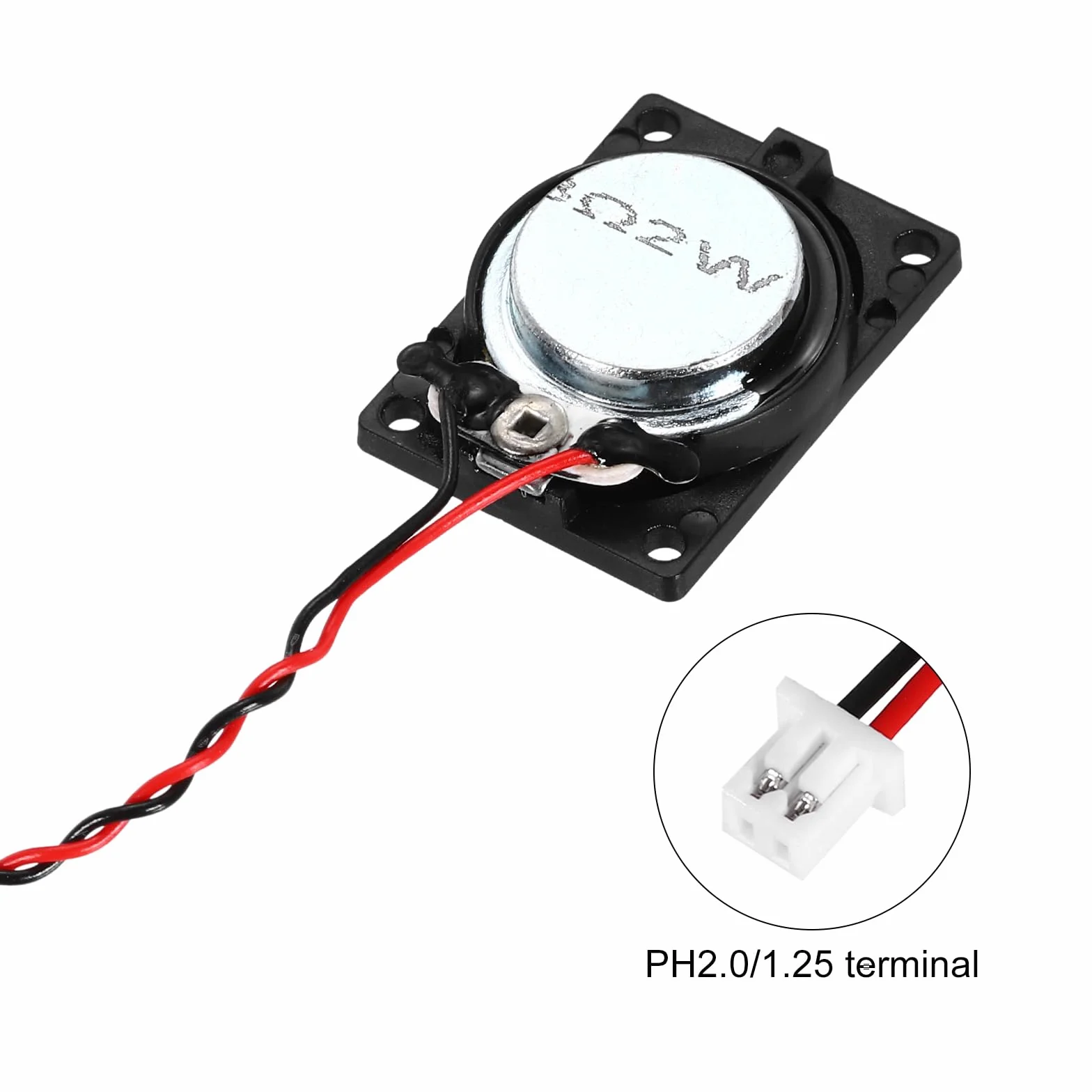 QUARKZMAN 2Pz 2W 8 Ohm Quadrato Mini Altoparlante-Guscio Metallico Interno Micro Magnete Speaker con Filo da 120mm Cavo Terminale Per Piccoli Altoparlanti-DVD EVD Multimediale Mobile Radio