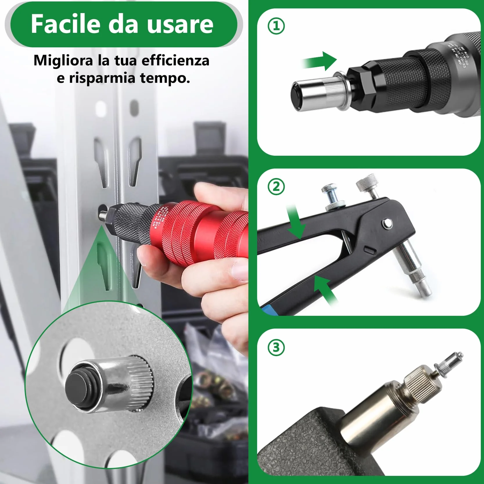 Dado per rivetto 110 pezzi M3 M4 M5 M6 M8 304 acciaio inox Nutsert Cap per mobili auto