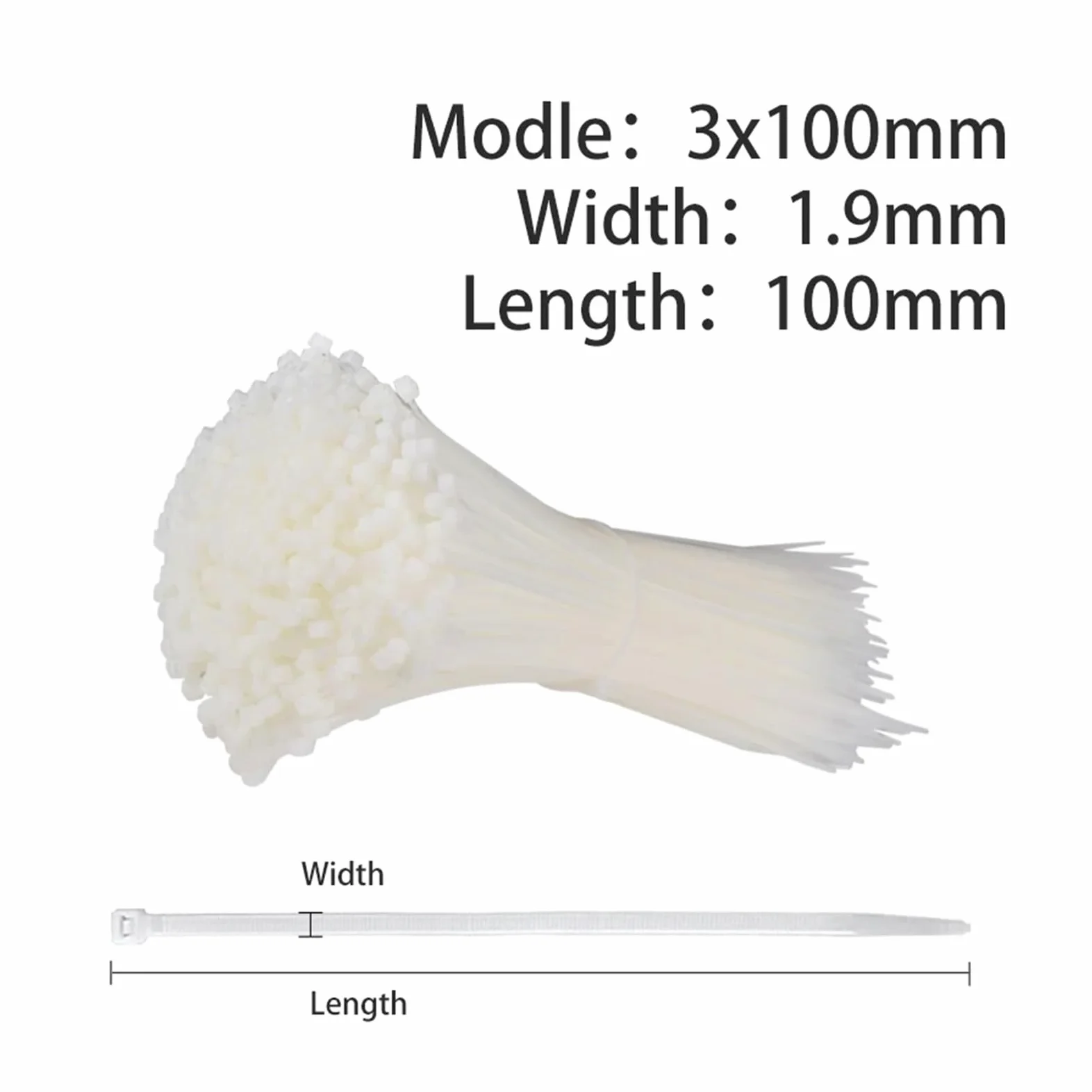 Fascette per Cavi Fascette stringicavo in Nylon e plastica, autobloccanti, con Anello di Fissaggio Regolabile, for casa, Ufficio, Giardino, Filo con Cerniera(Silver,1000Pcs)