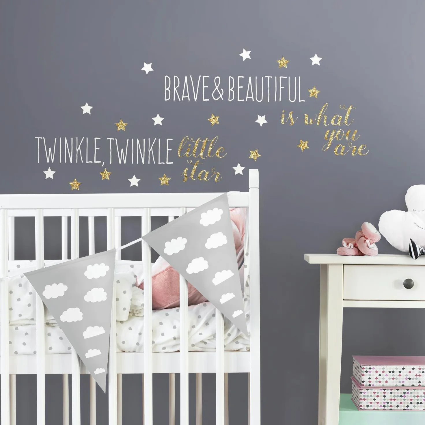 RoomMates RMK3529SCS sticker decorativi Vinile Oro, Bianco Rimovibile 29 pezzo(i)