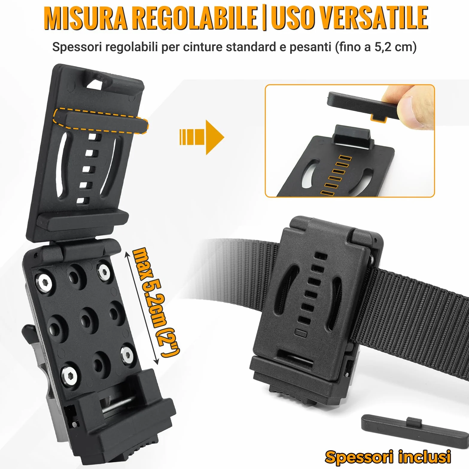 Porta Attrezzi da Cintura in Acciaio Inossidabile 304, Supporto Clip-on per Trapani Senza Fili e Avvitatori