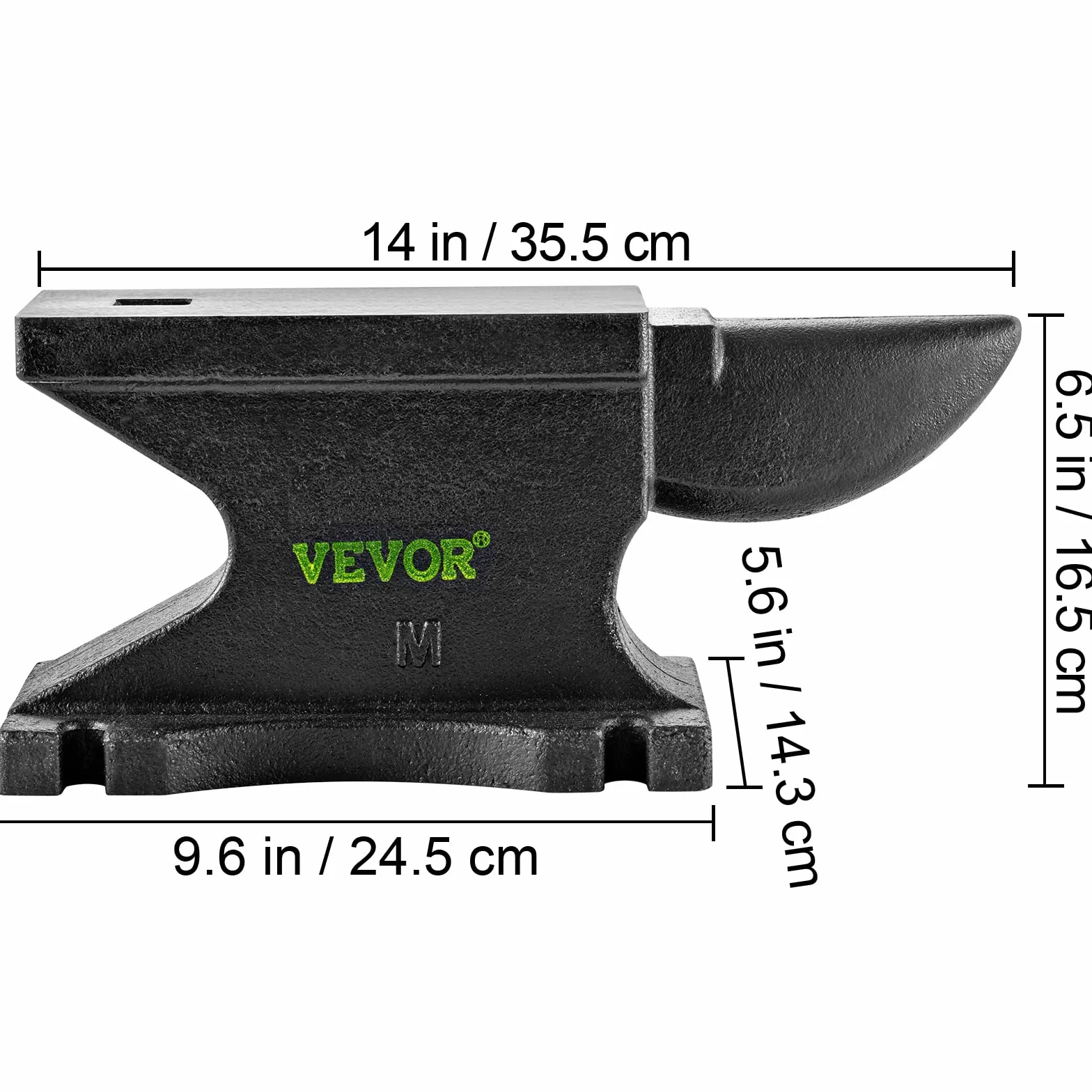 VEVOR Incudine in ghisa 45,4 kg piano di lavoro 26,4 x 12,7 cm fabbro rotonda alta durezza