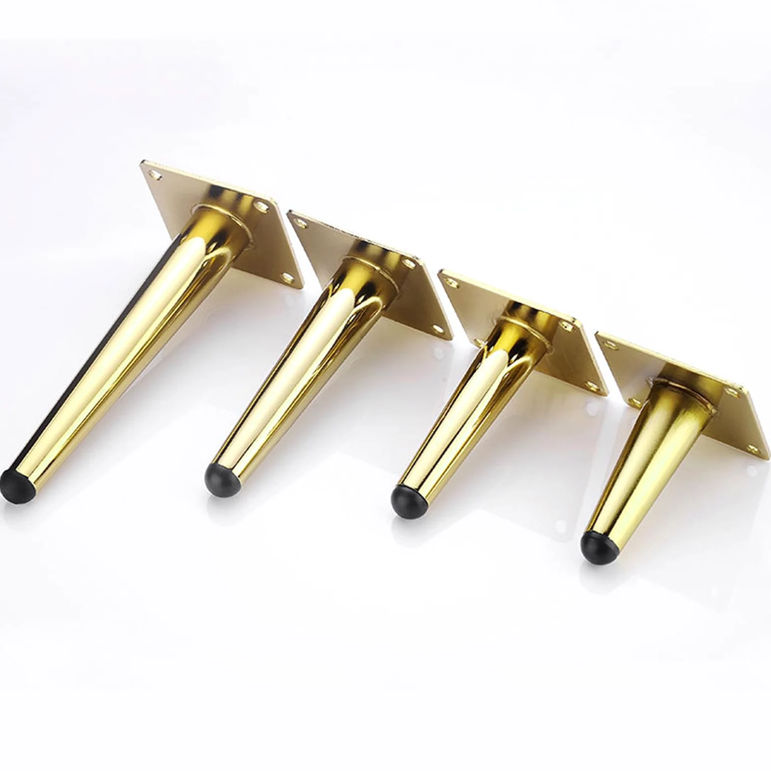 Gambe per Mobili Piedini Conici Dorati 4 Pezzi Supporto per Tavolo Conico Superficie Galvanica In Acciaio Laminato A Freddo Altezza Piedini per Divano: 10-72 cm Piedini per Mobile 50 cm/19,7"
