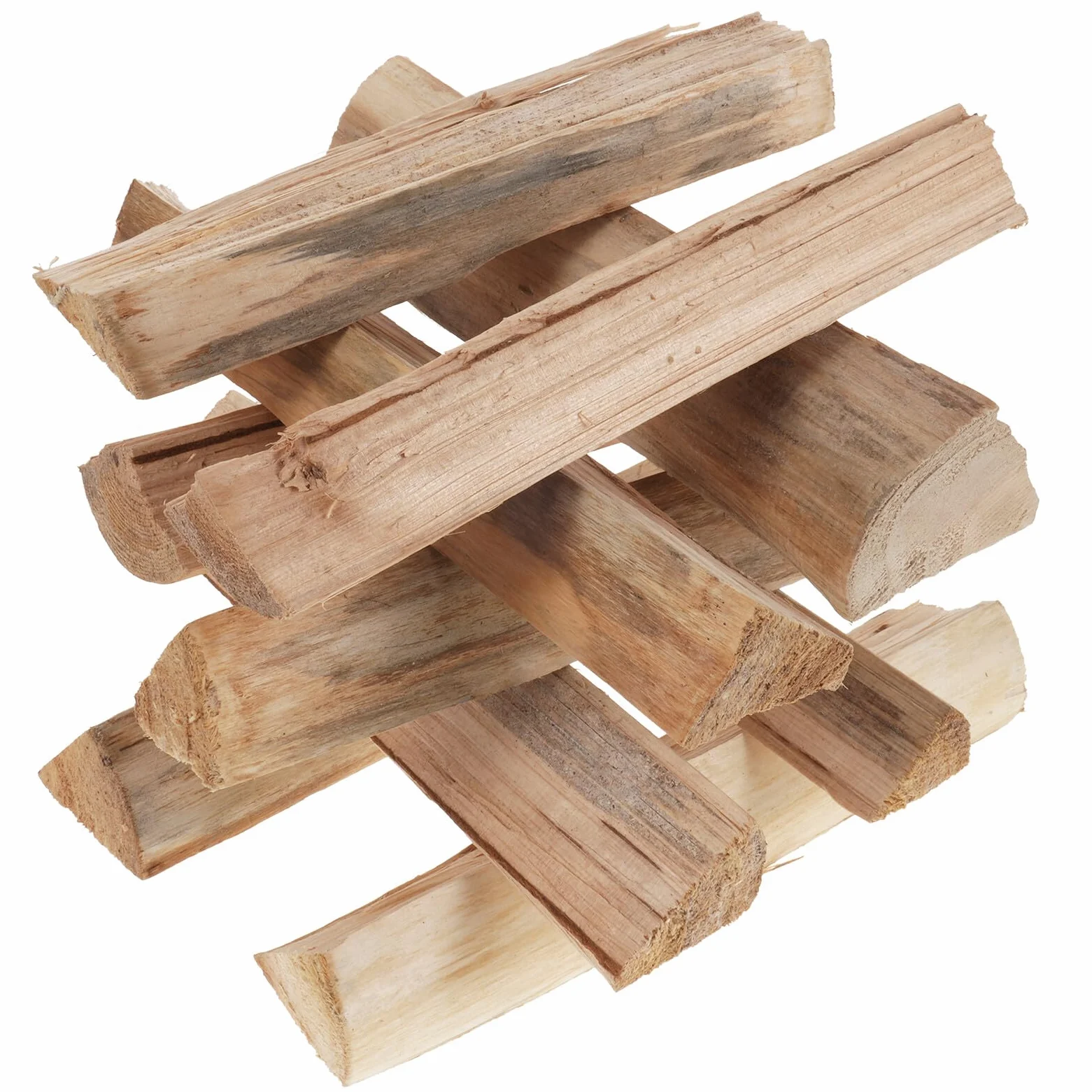 10 Pezzi di Legna da Ardere Secca per Caminetto Interno e Barbecue da Esterno, Legno a Bassa Emissione di Fumo per Uso Versatile e Pulito
