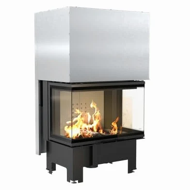 KRATKI Inserto per camino in acciaio a legna NBC 10 kW Ø200 saliscendi A+ | Acciaio nero, efficienza 83%, classe A+. Ecodesign, BImSchV 2, Kratki PRO; per recupero calore.; combustione efficiente