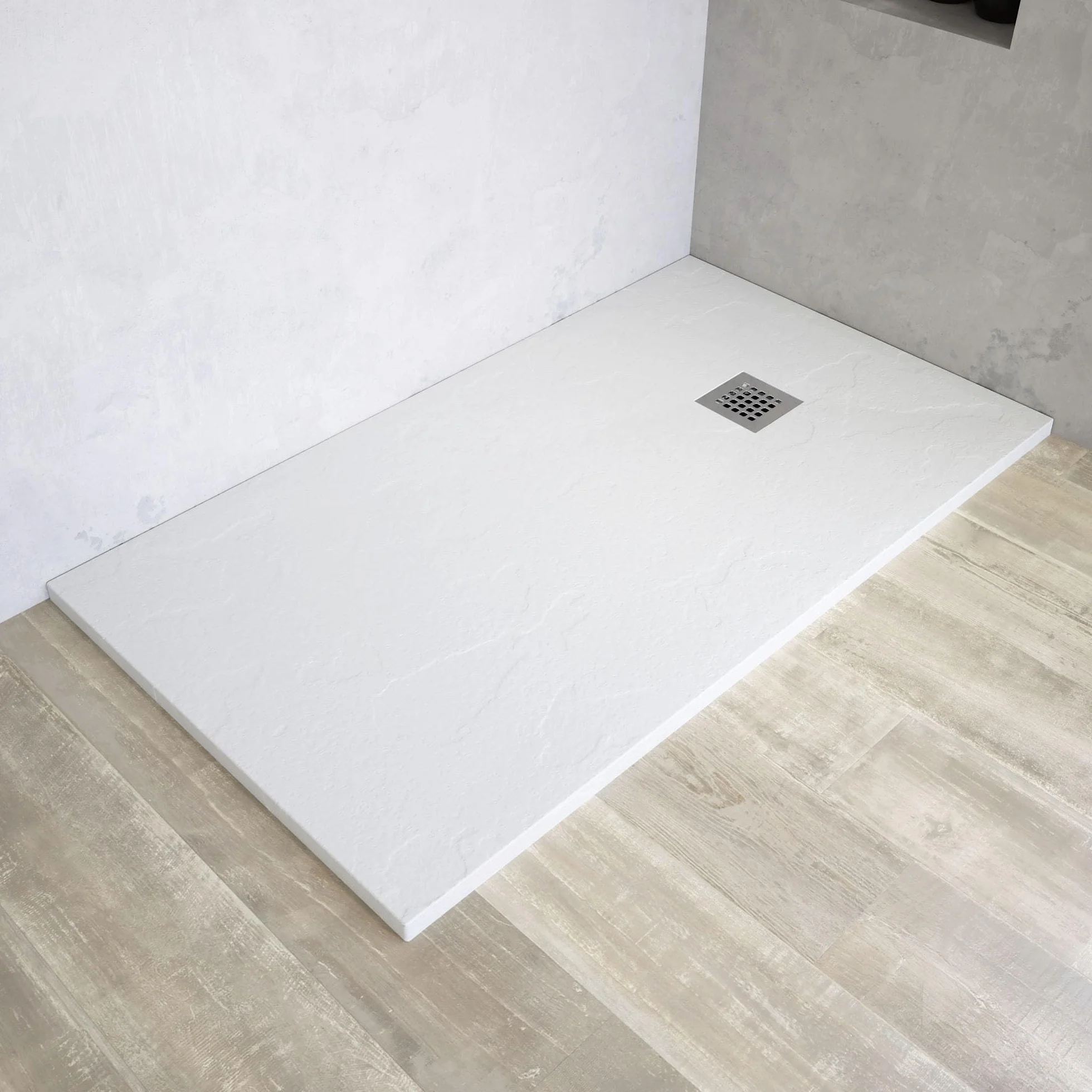 Piatto Doccia Marmoresina Bianco Antiscivolo 90x170 h3cm Effetto Pietra