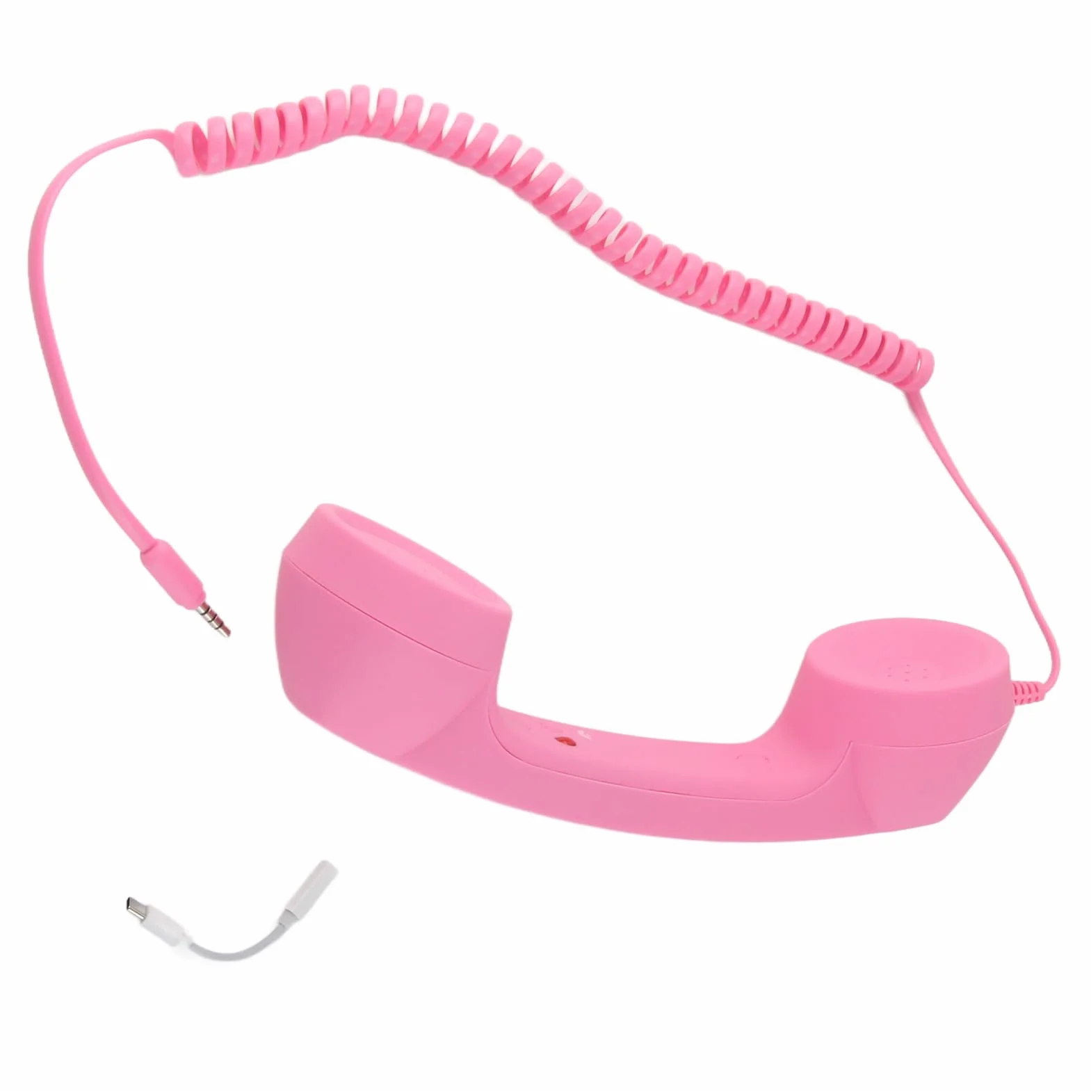 Cornetta per cellulare USB C anti-radiazioni Cornetta telefonica vintage con presa da 3,5 mm per smartphone Stile retrò Plug and Play Materiale ABS (Rosa)