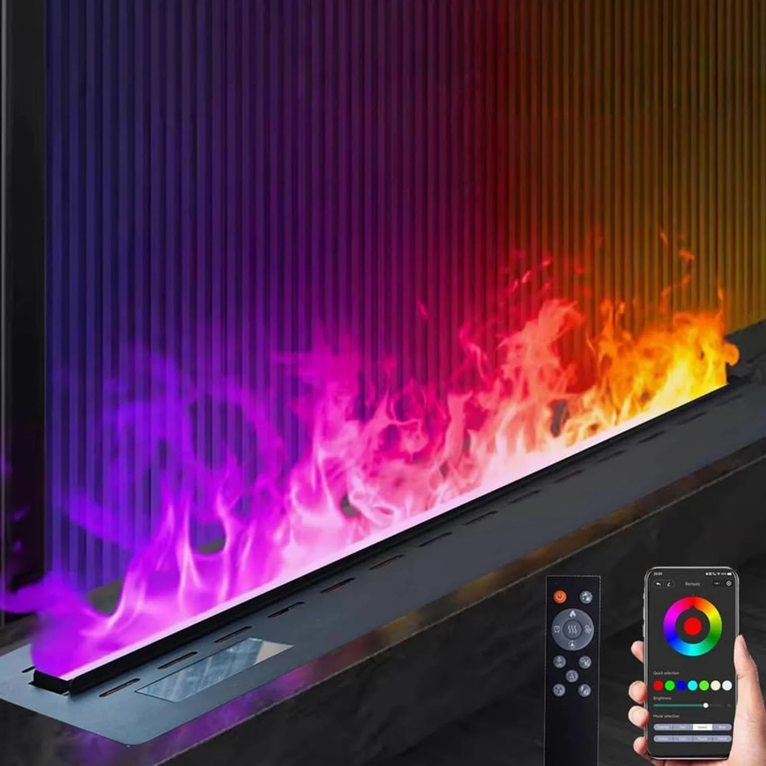 Camino A Vapore Acqueo Camino Automatico 3D Atomizzazione A Vapore con Telecomando Touch Screen E Umidificatore Disponibile in Varie Dimensioni per Decorazioni,01,80cm/31.4in
