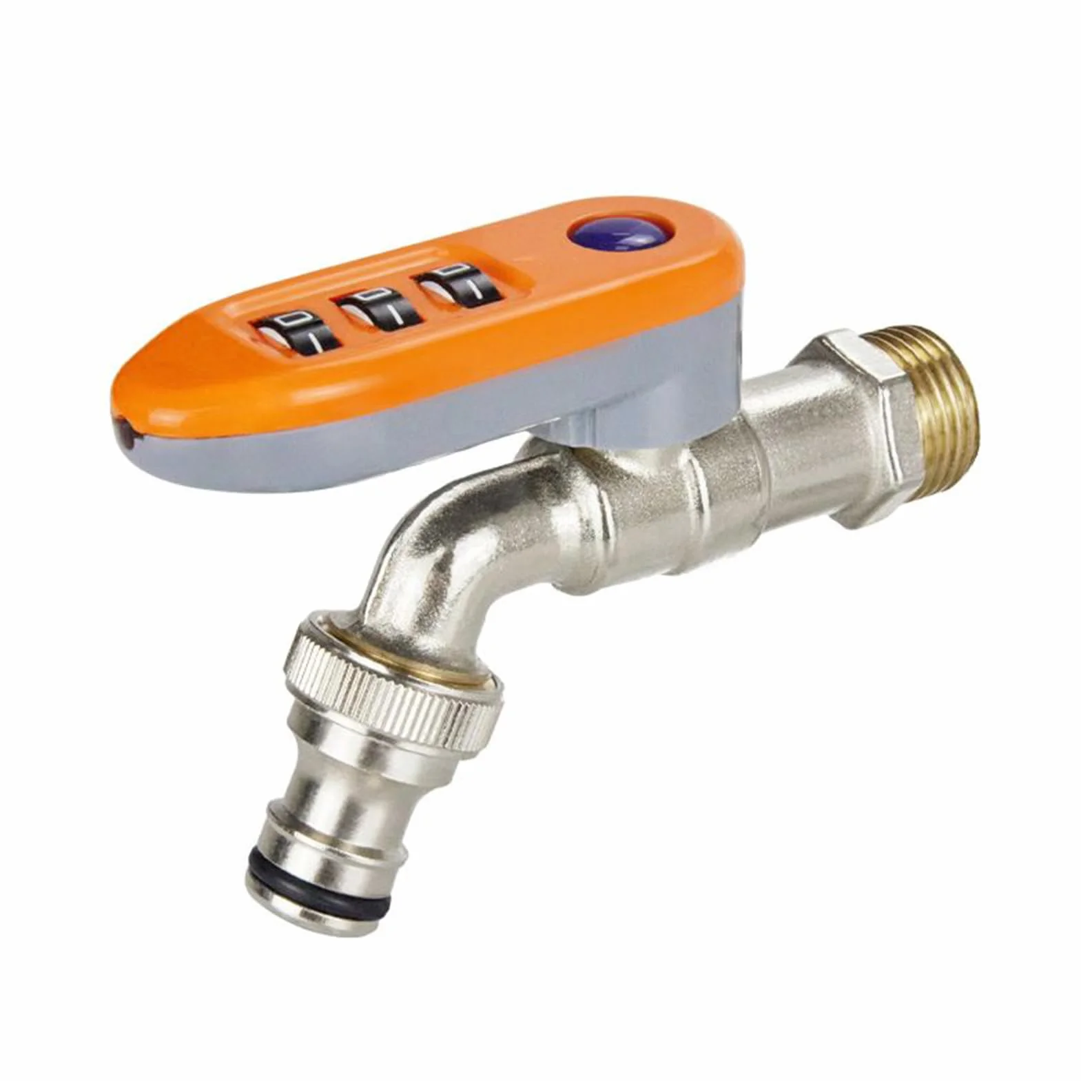 Bavaglino per tubo da esterno con chiusura a combinazione, meccanismo di controllo del flusso del giardino