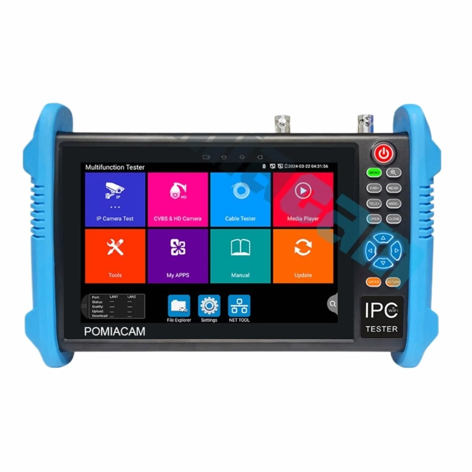 CCTV Tester, Tester IP Analogico TVI CVI AHD CCTV 8K H.265 90W PoE++ Ingresso E Uscita HDMI, VGA Porte Gigabit Doppie Porta SFP Test Cavo UTP