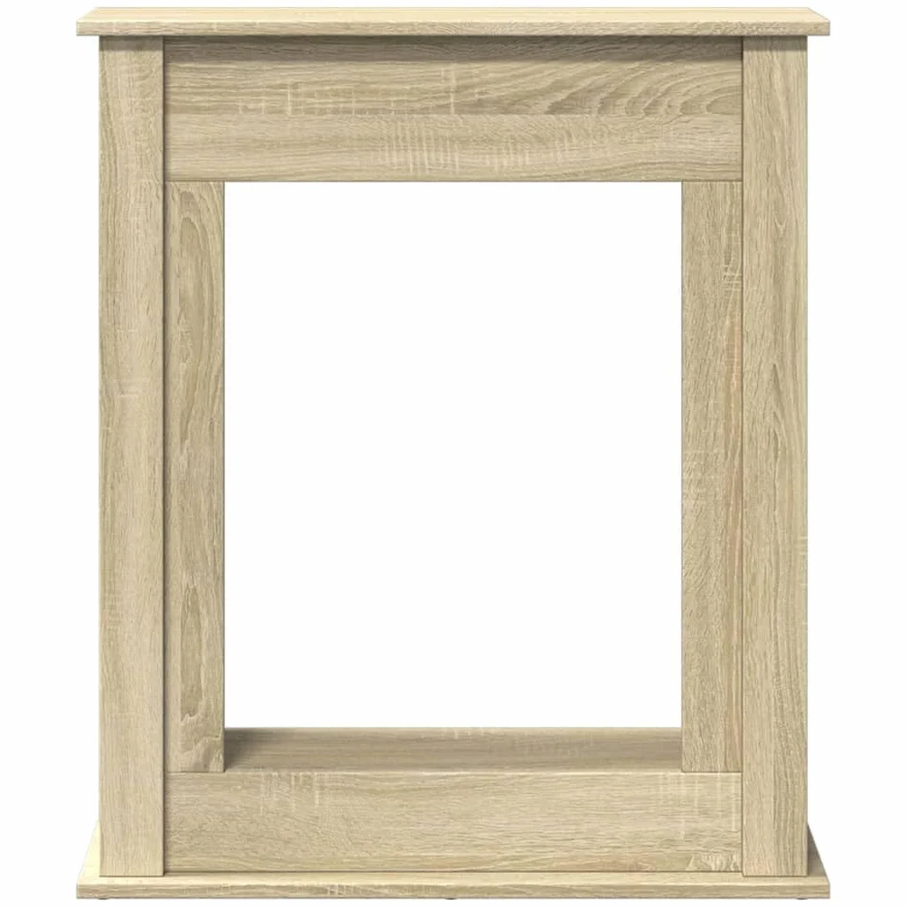 Gecheer Cornice per Camino Moderna con Ripiano 75x20x87,5 cm Truciolato Rovere Sonoma per Fiamma LED Soggiorno