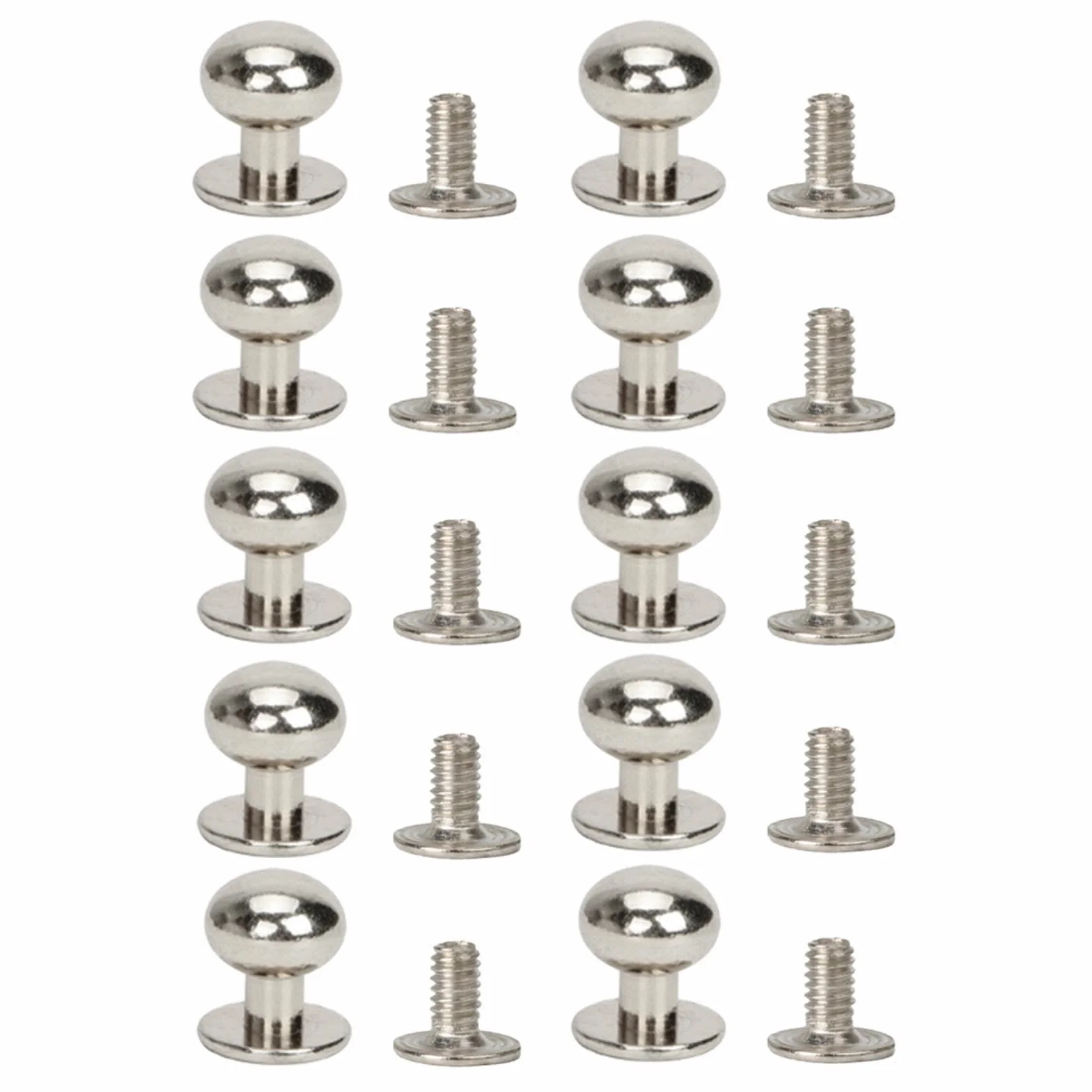 Borchie Dorate Solide a Testa Tonda 6mm in Lega di Zinco - Kit Rivetti Fai da Te per Cintura, Cinghia, Borsa