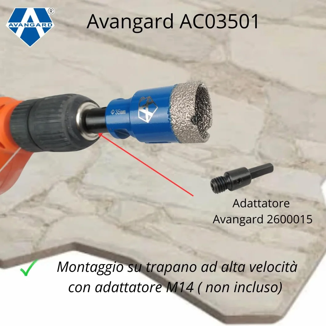 AVANGARD Svasatore diamantato 45 mm Fresa conica per gres porcellanato marmo granito