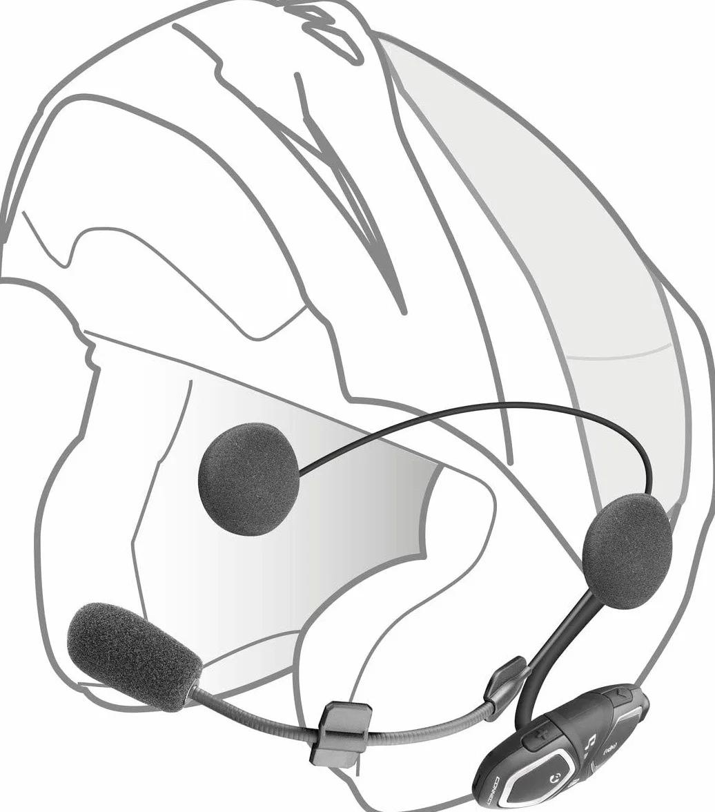 INTERPHONE Connect HD - Interfono per casco da moto, stereo, alta fedeltà, 40 mm, pilota, distanza 300 m, autonomia 12 ore, radio, GPS, TFT, impermeabile IPX67