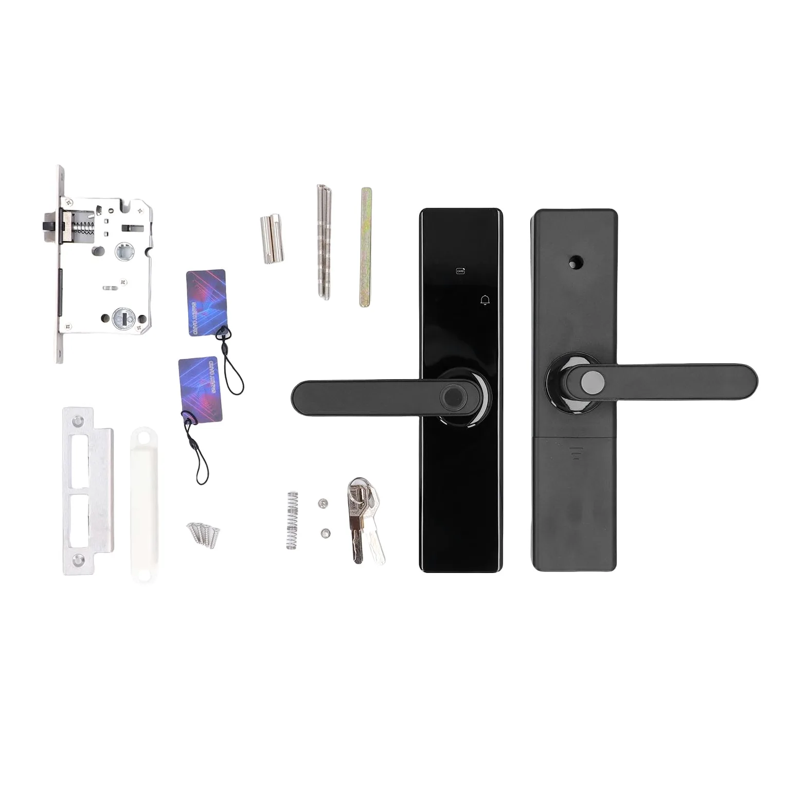 Serratura Digitale Intelligente per Porta, Tastiera Touchscreen Biometrica, Codice di Accesso, Senza Chiave, per Porta in Legno, Riconoscimento a 360 Gradi, Controllato App, Cilindro di