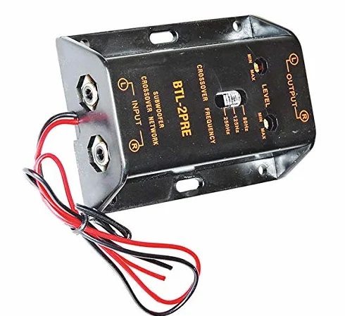 Crossover elettronico per SUBWOOFER con 3 tagli di frequenza Ingresso/uscita RCA Regolazione di guadagno canali separati.