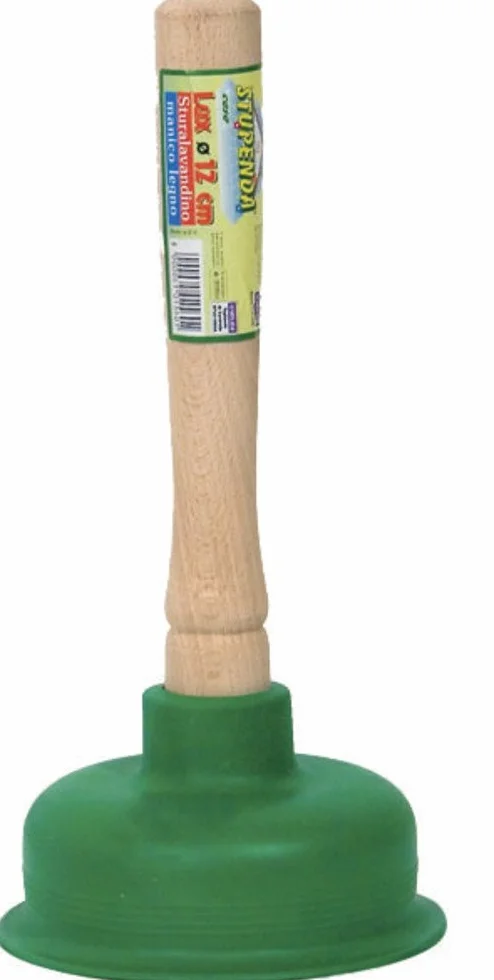 Stura Lavandini a Ventosa per Lavello Manico in Legno 12 cm