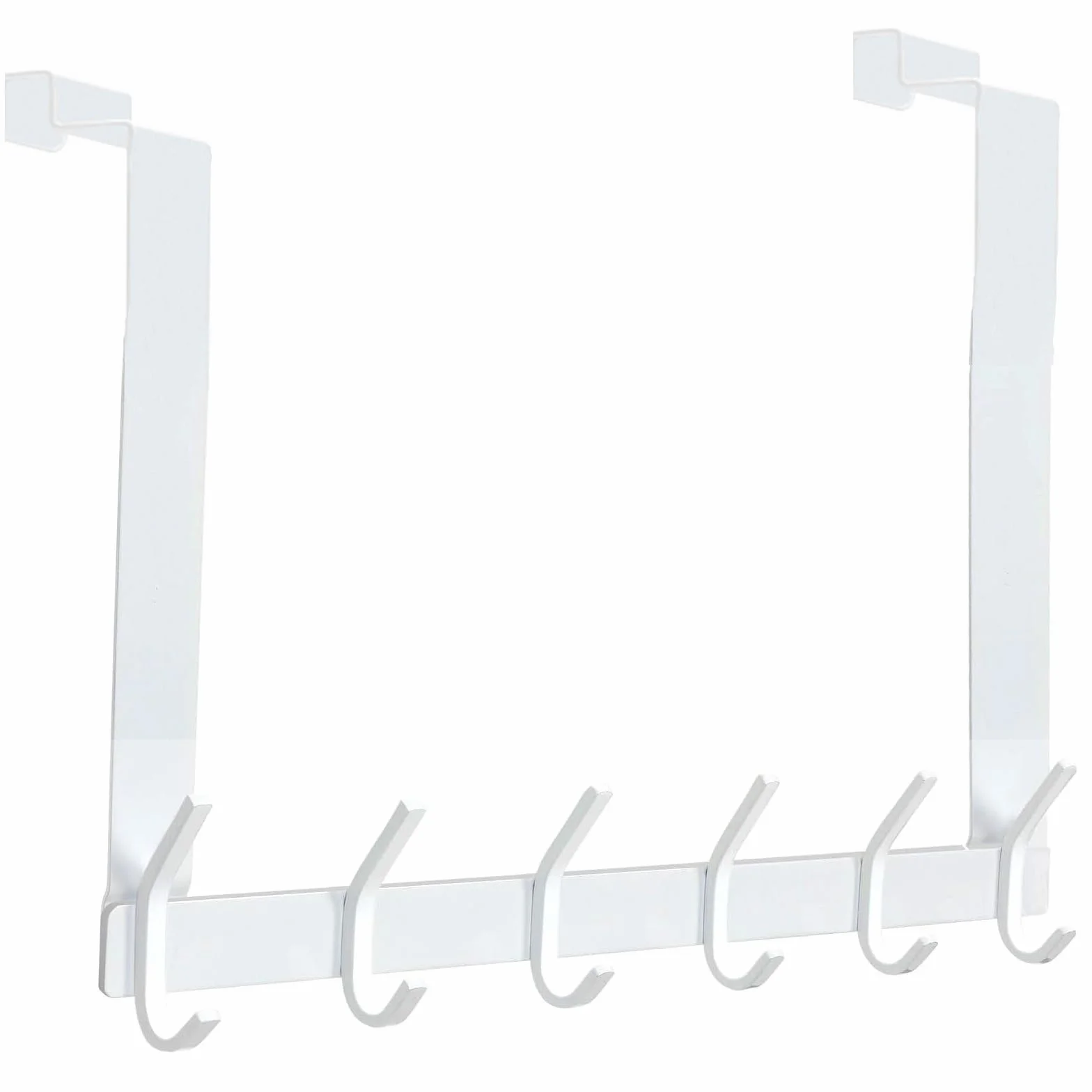 Appendiabiti Da Porta, Ganci Porta In Acciaio Inox Con 6 Ganci, Attaccapanni Da Porta Per Cucina Ufficio Bagno (Bianco,Interno)