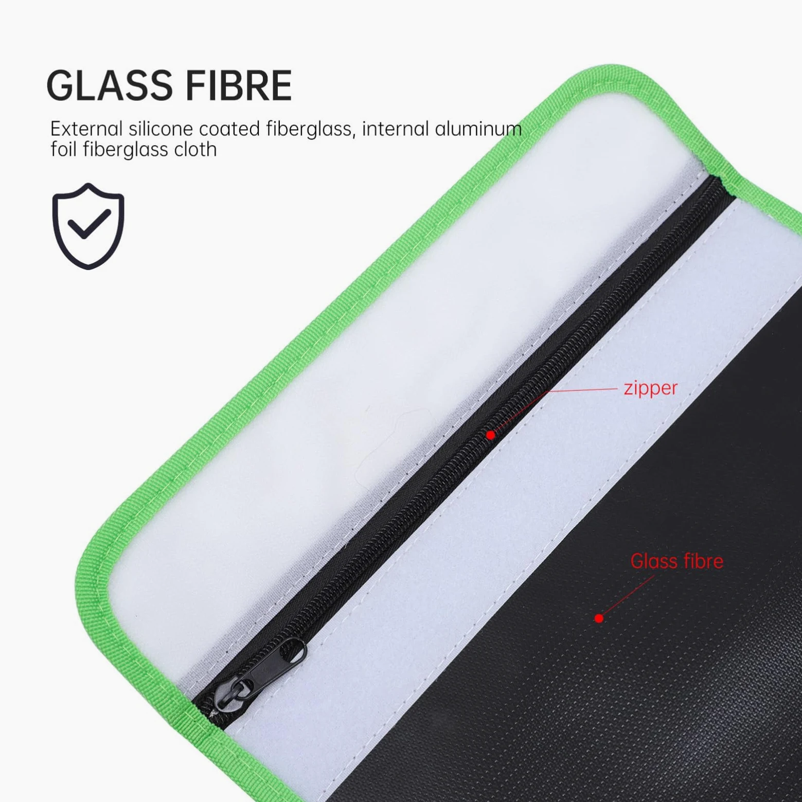 Abaodam Borsa Porta Ignifuga in Fibra di Vetro Rivestimento in Silicone per Ufficio e Casa, Protezione Contro