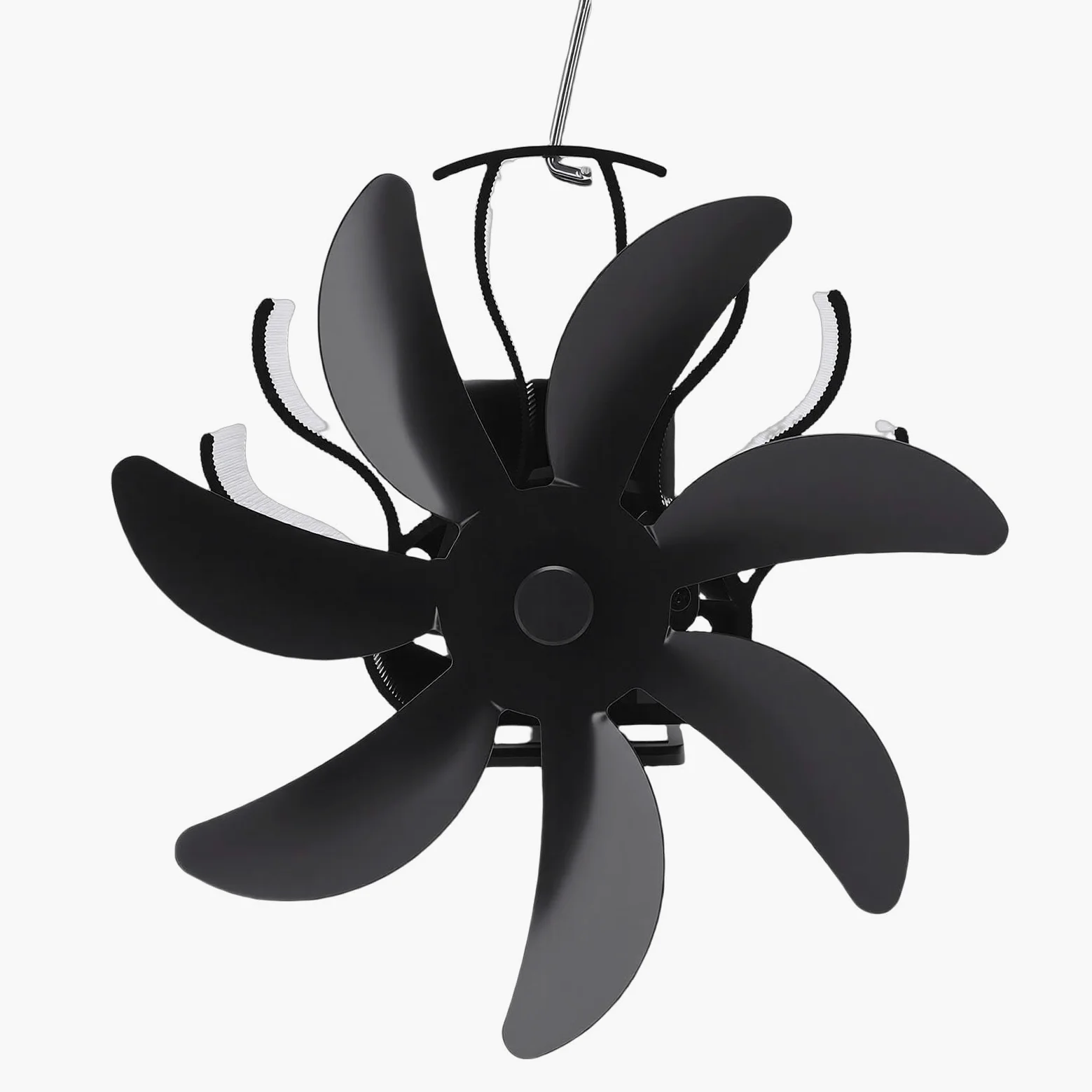 Ventilatore per Stufa a Legna per Tubo Magnete, Ventilatore Termico Non Elettrico Alimentato a Calore per Camino, Bruciatore a Gas in Lega di Alluminio con Cinghia Fissa, Protezione da