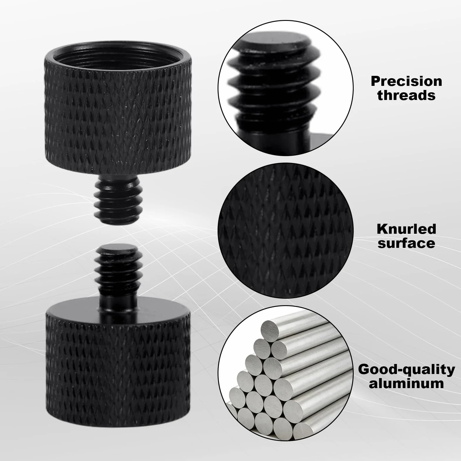 13pz Adattatore per Supporto Microfono Viti con Tubo di Prolunga, Lega Alluminio Convertitori di Filettatura da 3/8" a 5/8" e 1/4" per Braccio Microfono Treppiede Fotocamera Luce Riempimento