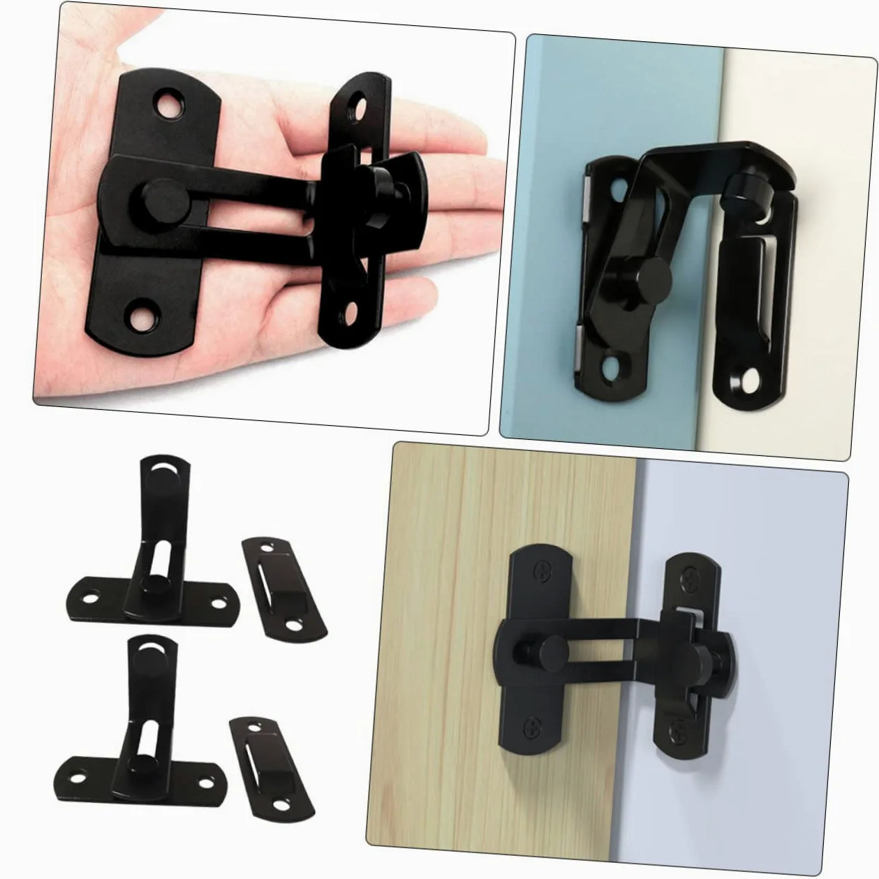HOMSFOU 4pezzi Serratura Per Porta Scorrevole Inossidabile Sicurezza Per Interne Ed Esterne Di Chiusure Per Porte e Finestre Adatte Per Bagni Armadi e Mobili