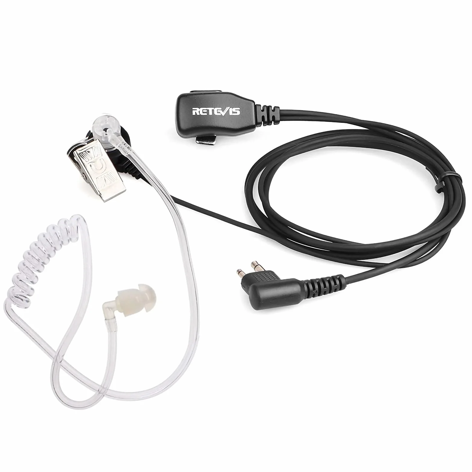Retevis Walkie Talkie Auricolare 2 Pin Cuffia con Acustico Trasparente Tubo Compatibile con Motorola DP1400 CP040 GP68 GP88 GP300 CT150 Pro1150 HYT TC-500 TC-600 Ricetrasmettitore(1 pz)