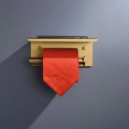 Portarotolo da parete con mensola, impermeabile e antiruggine, ideale per bagno e cucina