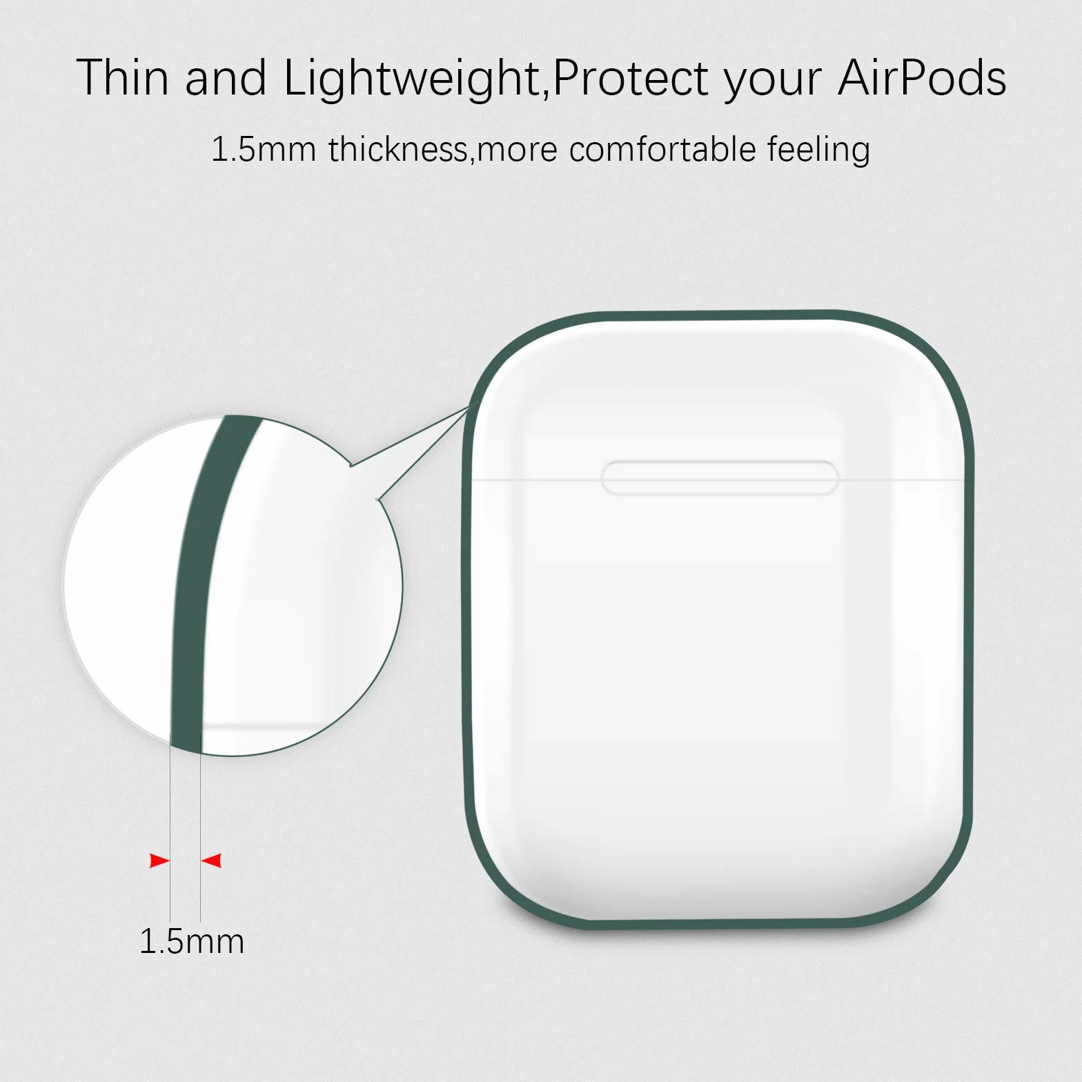 Custodia in Silicone Compatibile con AirPods 2 Custodia, Silicone Protettiva Case Cover per Airpods 2, LED Anteriore Visibile, Deep Green