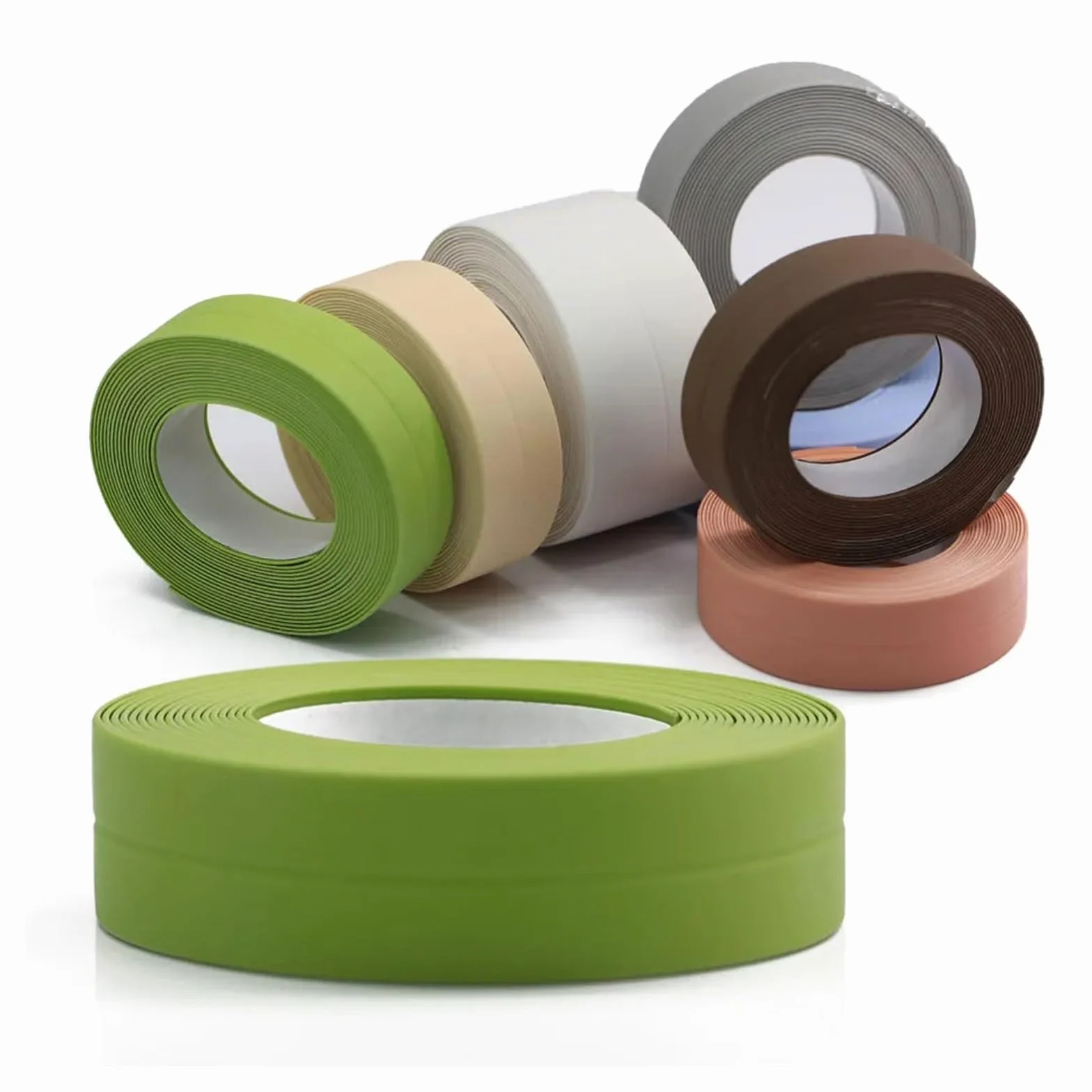 Nastro sigillante, Nastro Autoadesivo in PVC da 2 Rotoli for Adesivo Parete for Bagno di casa Bordo lavandino WC(Gray,3.2Mx36mm)