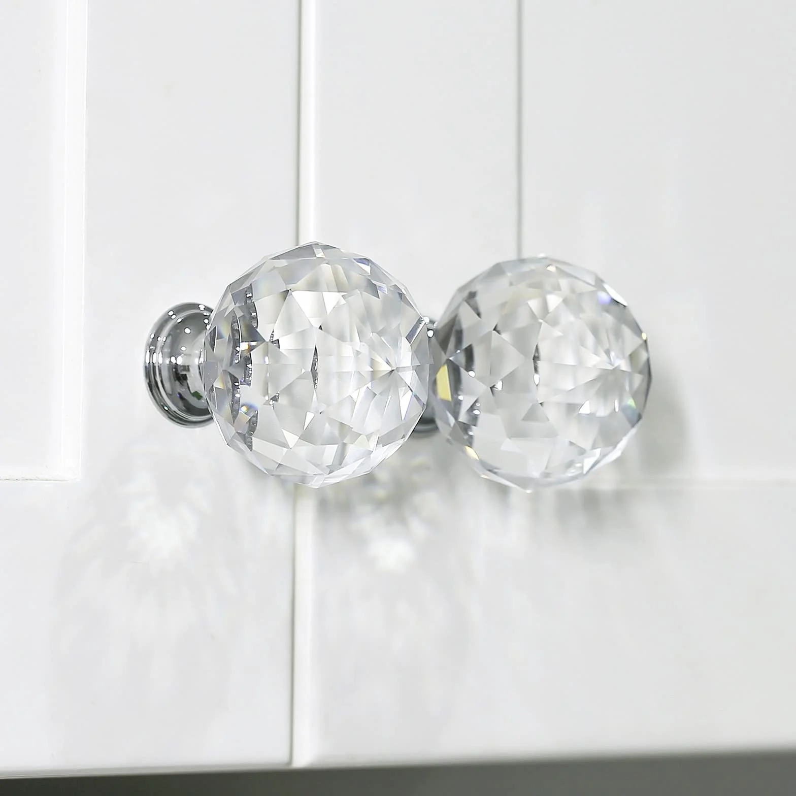 FURNIWARE 12 pezzi pomelli per cassetti in cristallo 40 mm lega di zinco maniglia per mobili moderne