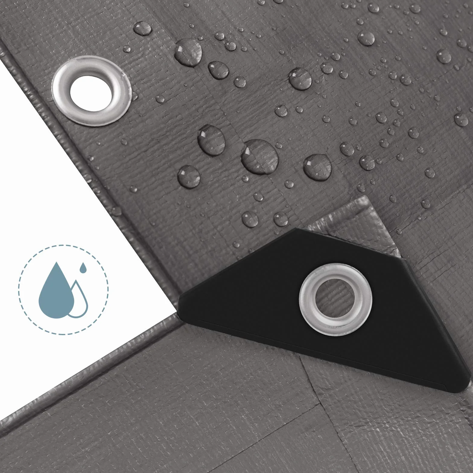 Laneetal Telone Idrorepellente Esterno PE 5x6 m 280 g/m², Rinforzato con Occhielli Copertura per Mobili Camion Piscina Corda di 26 m，Telo Protettivo Multiuso per Mobili da giardino, Auto，Argento