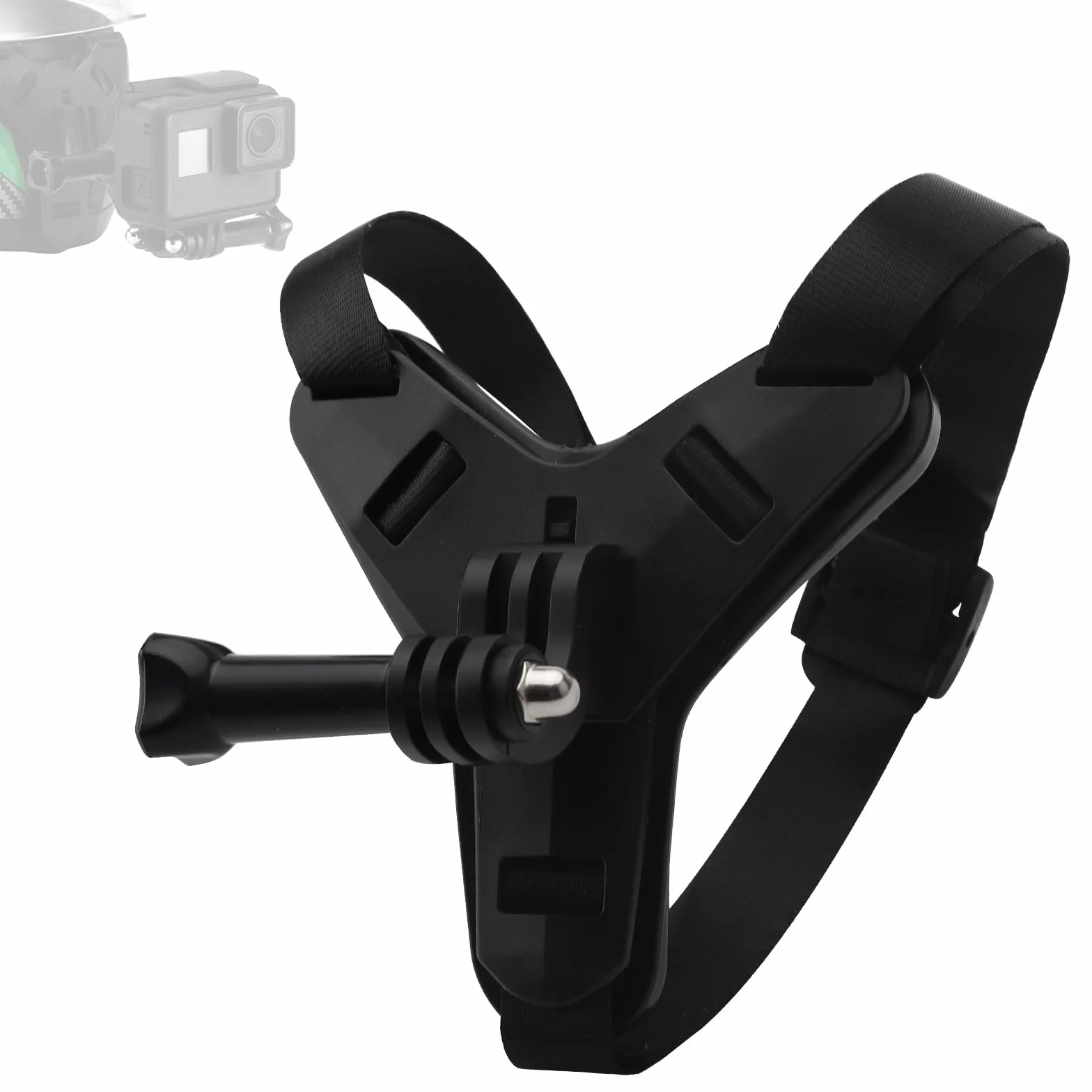 Supporto per casco da moto Chin Mount nero Supporto di estensione con gancio a J, silicone antiscivolo per GoPro Hero 13/12/11/10/9/8/7/6/5, Osmo Action, Session, SJCAM