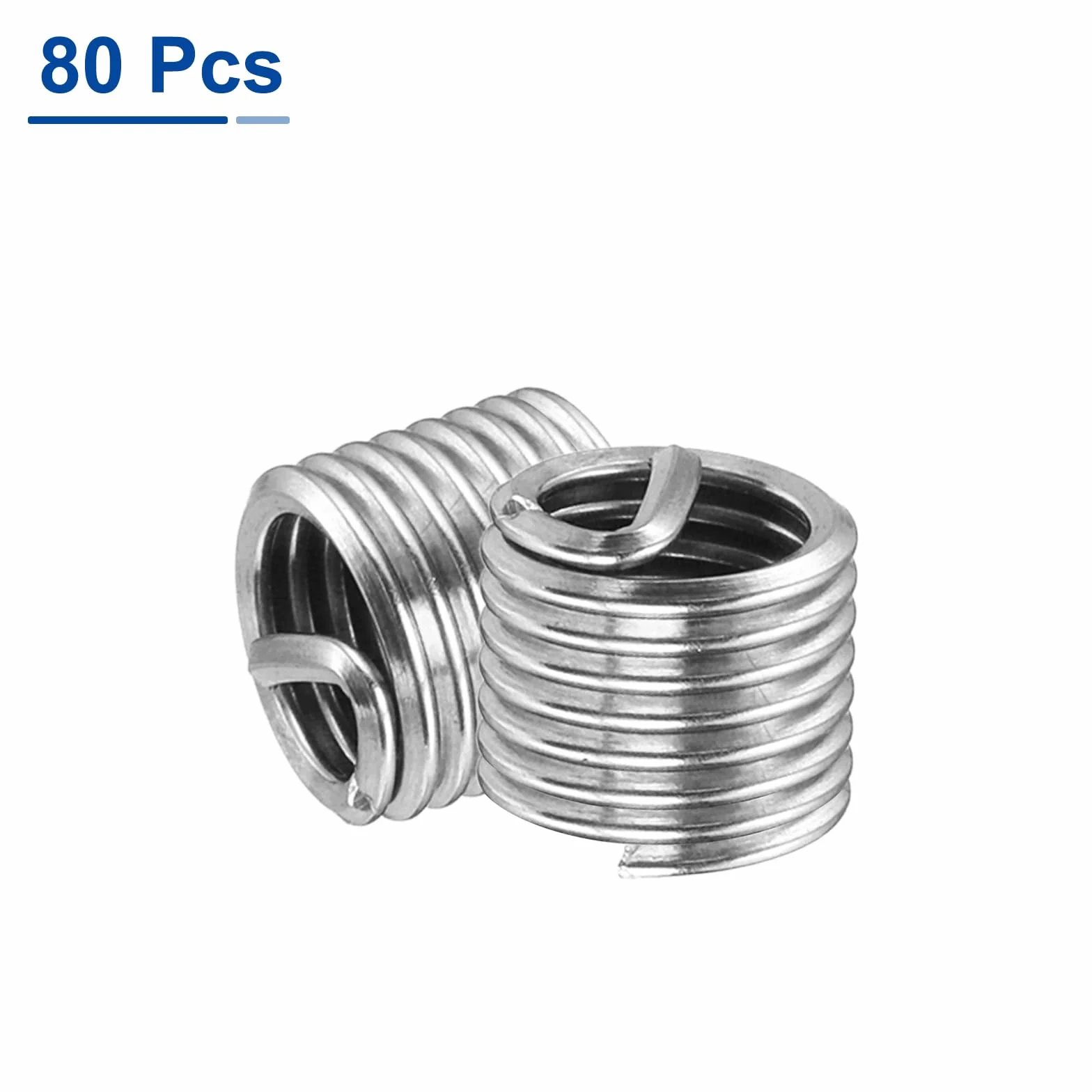 QUARKZMAN 80Pz Inserti Filettati a Filo M6 x 1 1D(6mm) Metrico 304 Acciaio Inossidabile Inserti Filettati Filo Inserto di Riparazione Filettatura Filettata a Spirale
